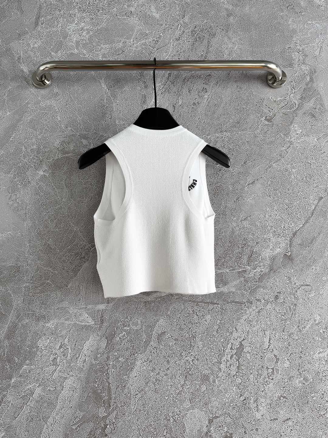CD High Waist Top White Viscose