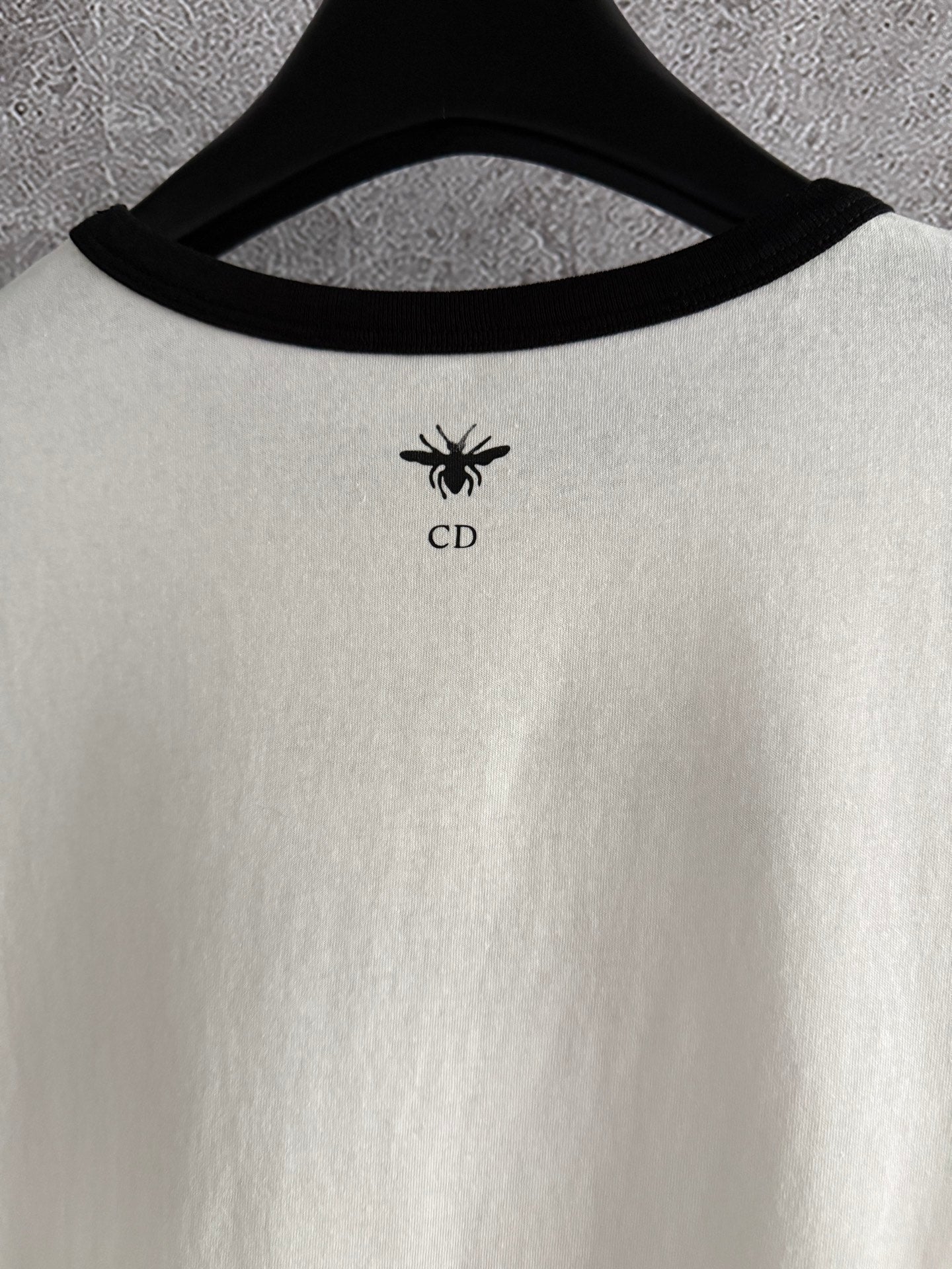 CD Contrasting T-shirt Black mix White Cotton