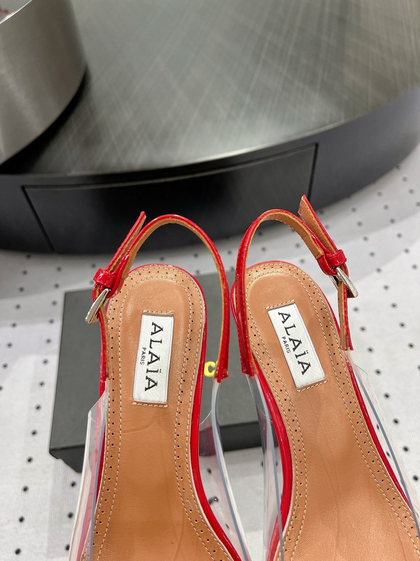 Alaila Le CÅ“ur Slingbacks 60mm In Red Glossy Lambskin 954825