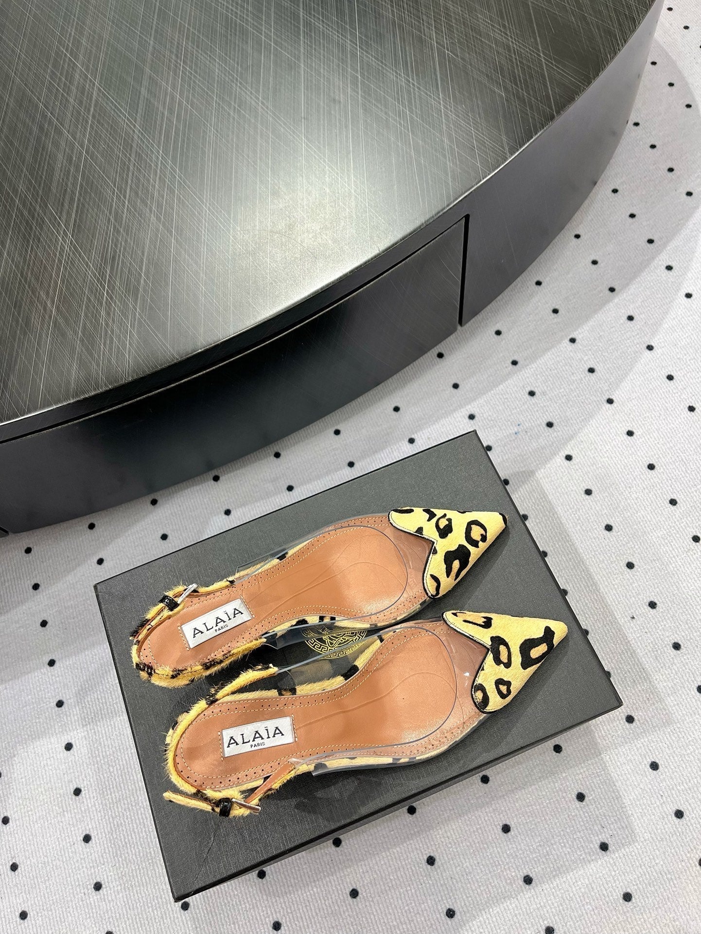 Alaila Le CÅ“ur Slingbacks 60mm In Light Yellow Glossy Lambskin 954831