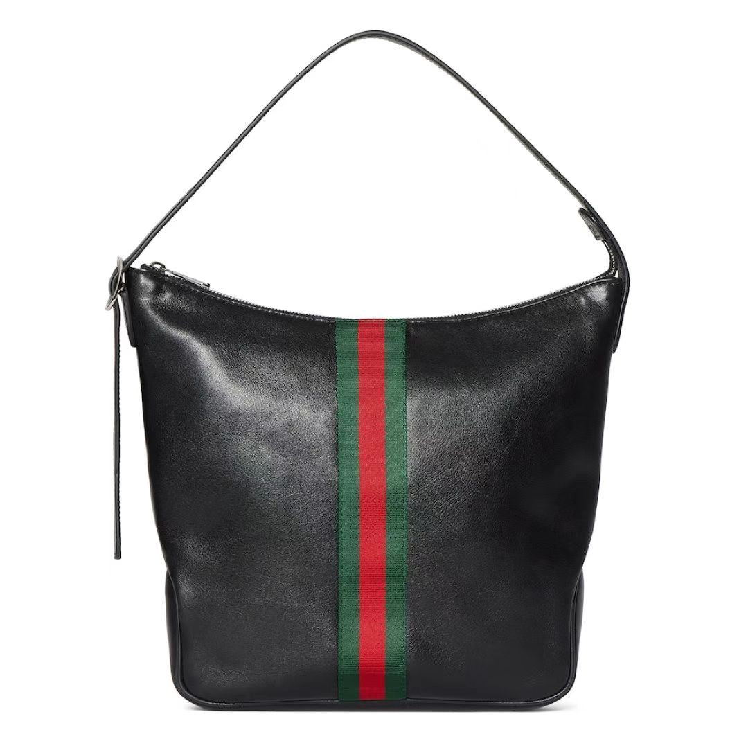 Gucci 2026 Lunetta Crossbody Bag 26cm Black Calfskin
