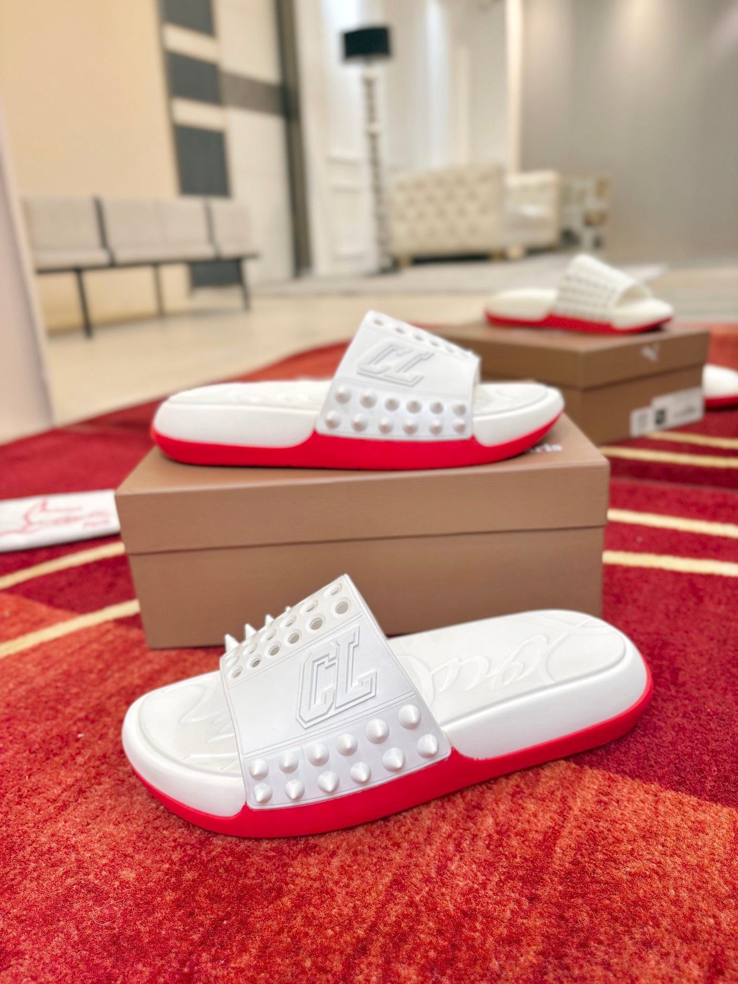 Christian Louboutin Take It Easy Spike Slide 863773