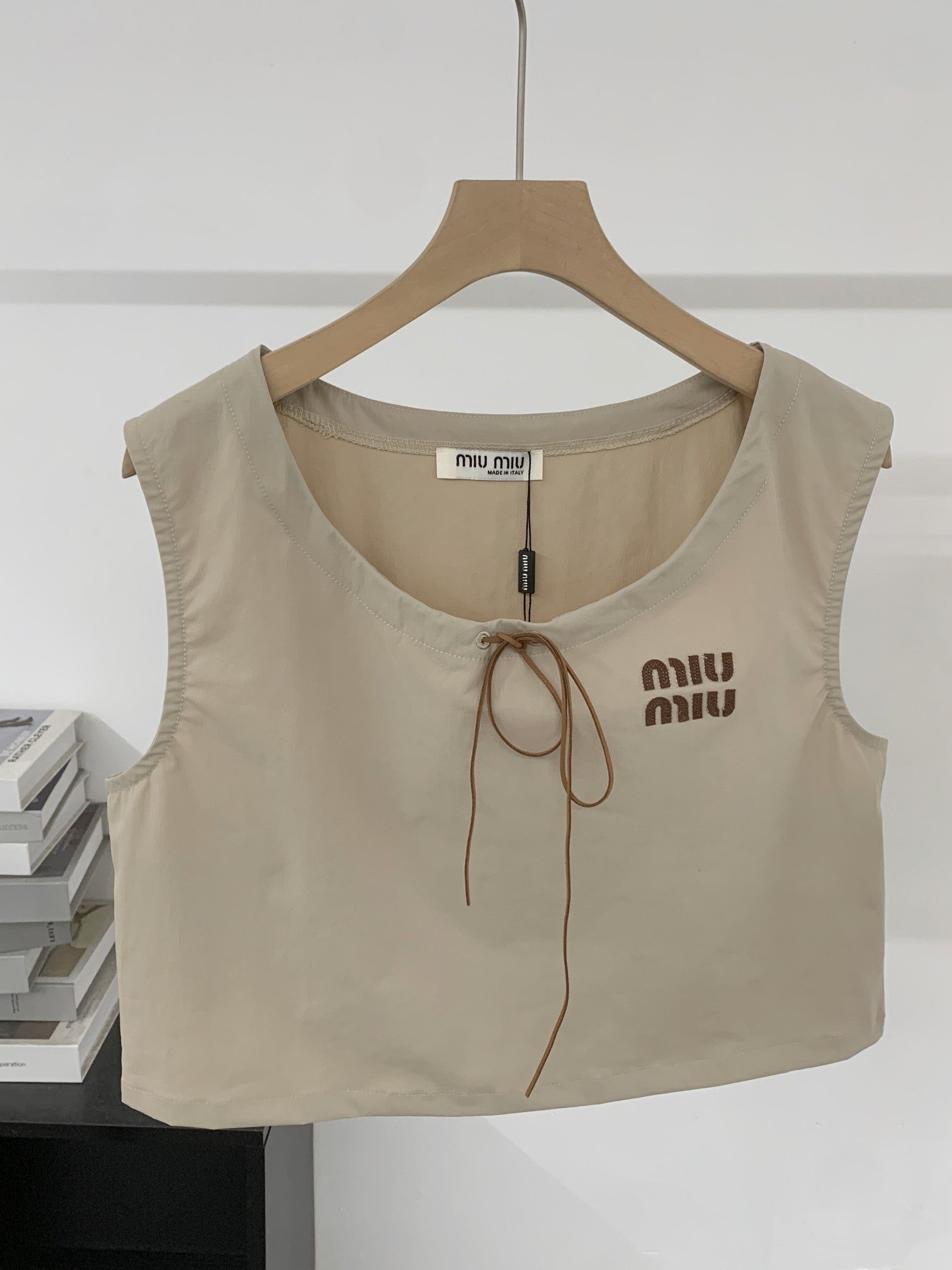MiuMiu 2026 Vest Shirt And Skirt Set Brown Cotton 638848