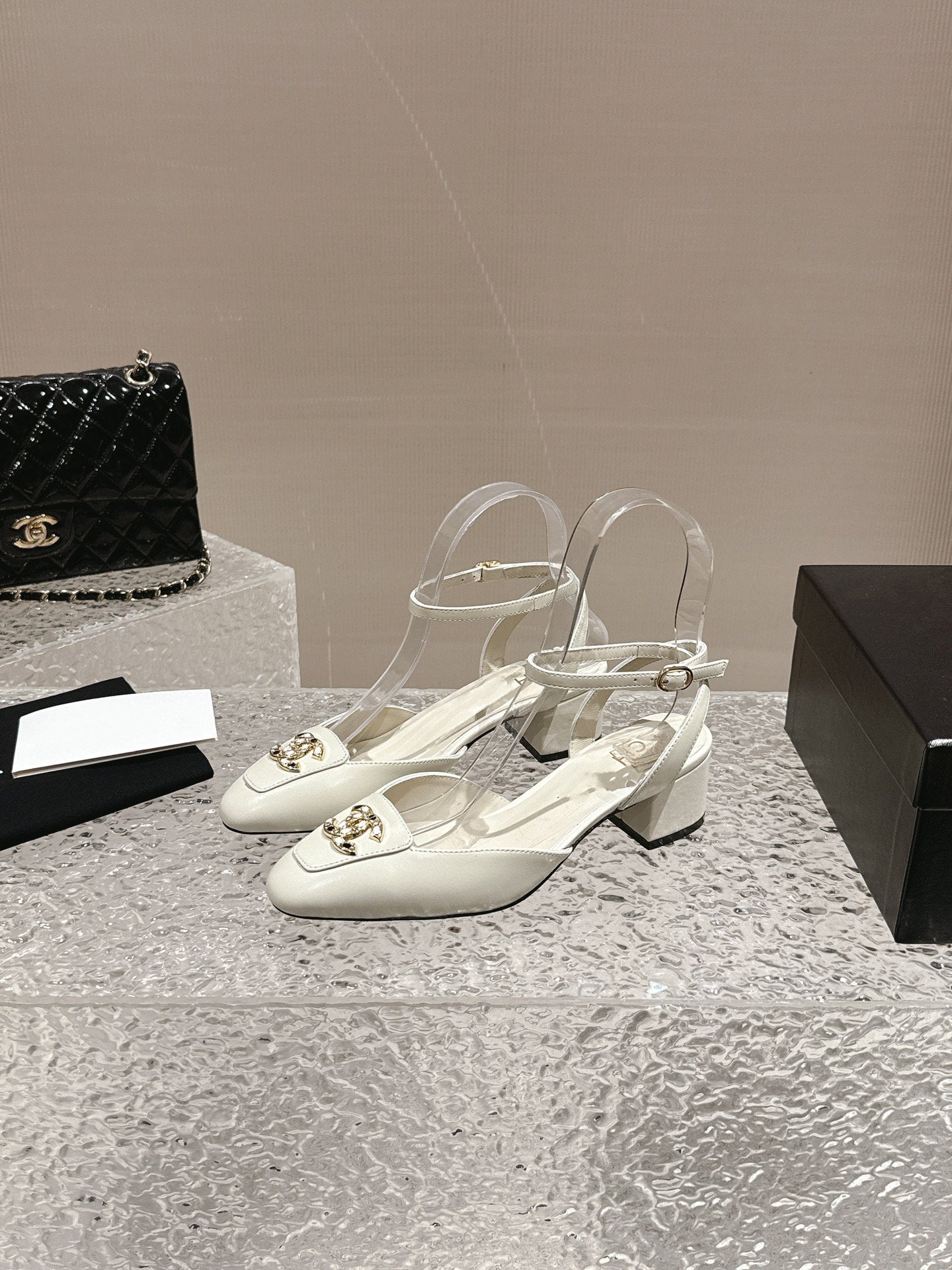 slingbacks 60 white lambskin cc logo