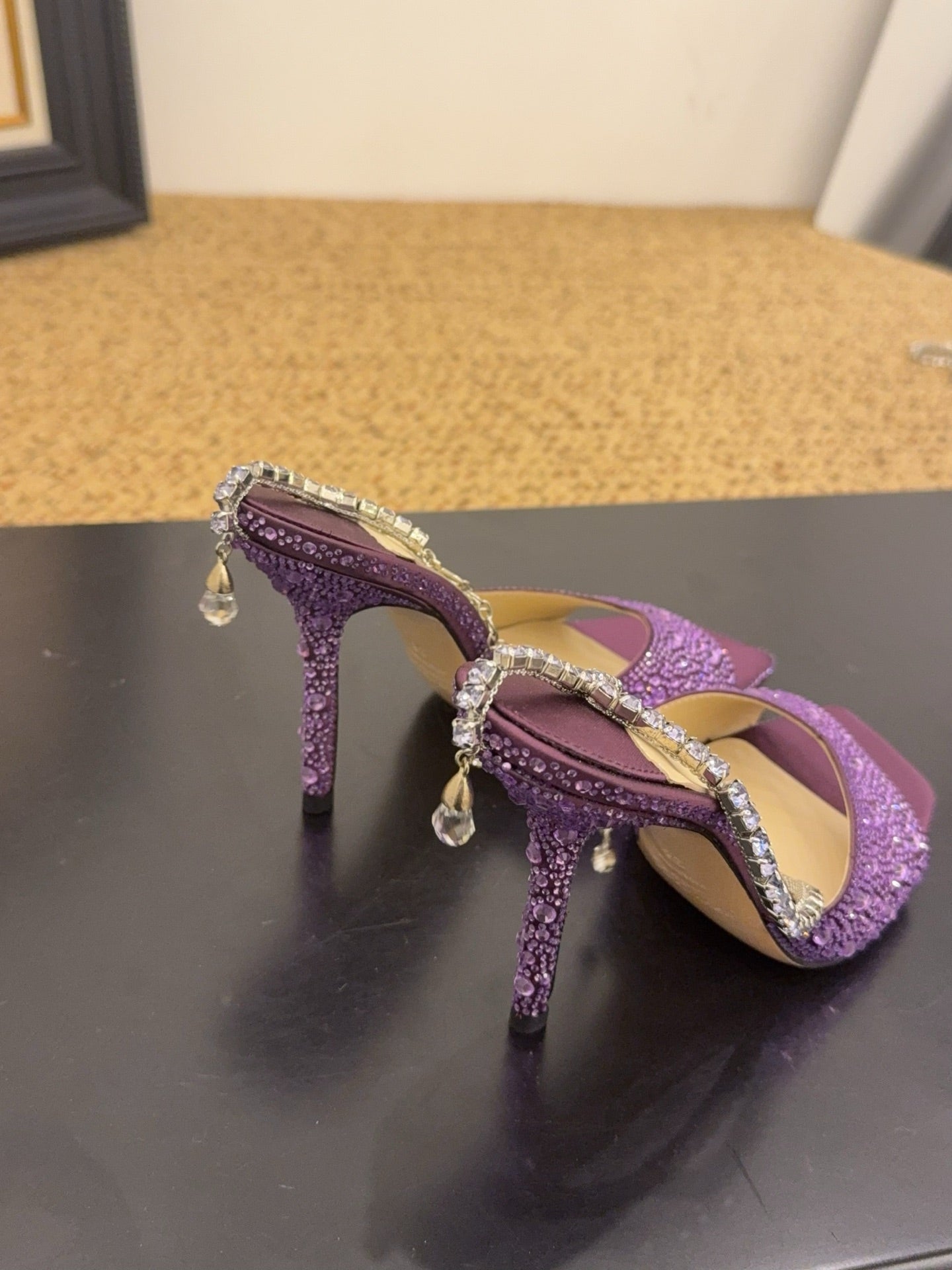 Jimmy 26s Platform Sandal 100 Purple Leather Diamond 602333