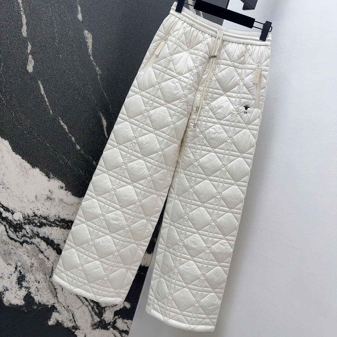 CD 25 Plaid Quilted Clothing Set White Polyester