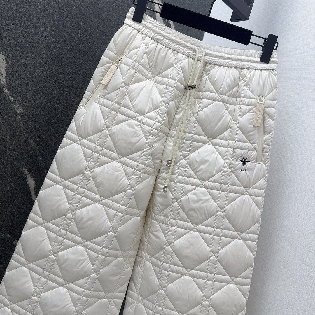 CD 25 Plaid Quilted Clothing Set White Polyester