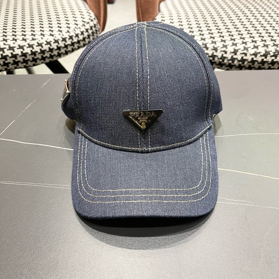 Prada Baseball Cap Blue Cotton 219147