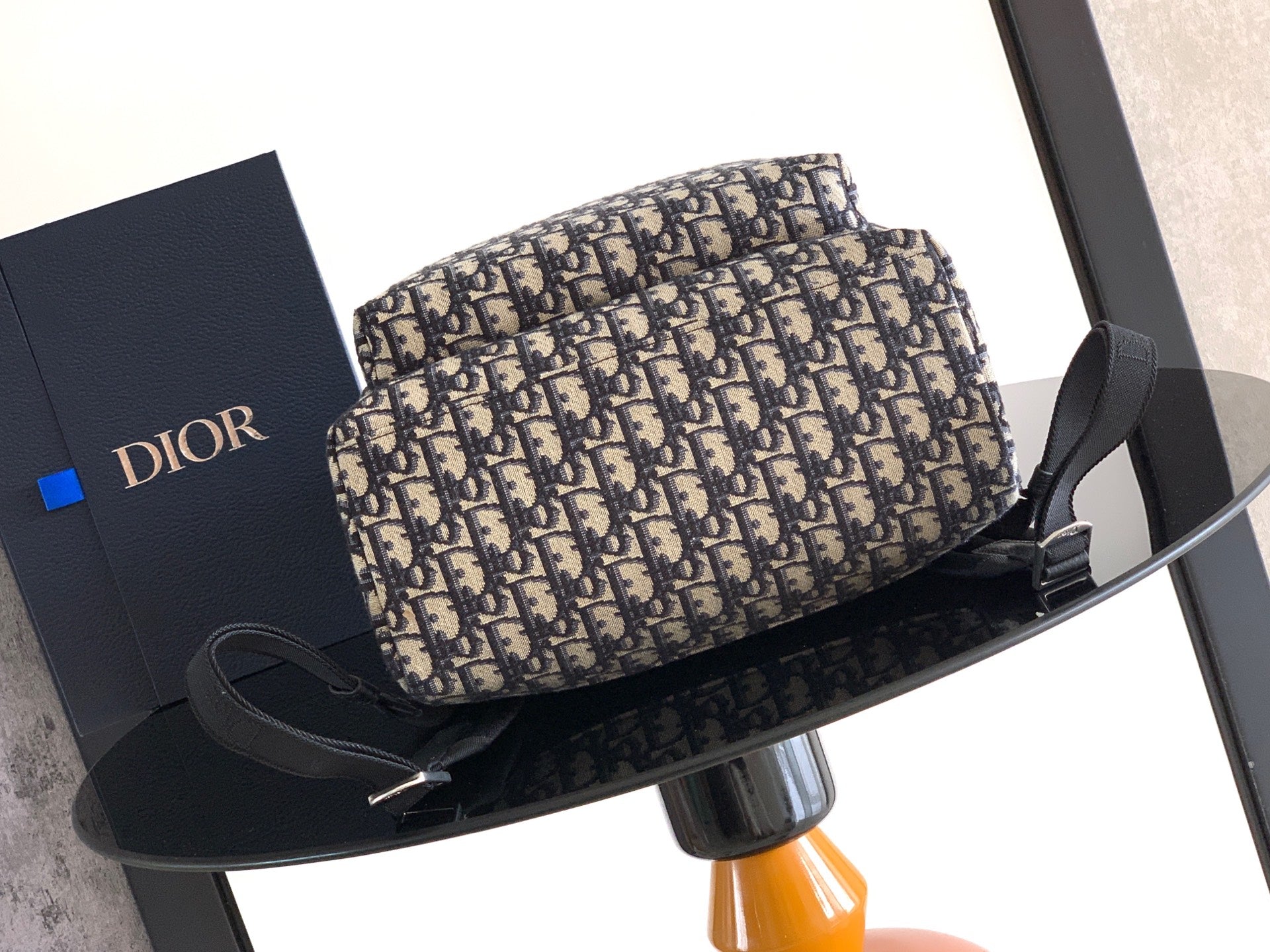 Dior 2026 Saddle Heritage Backpack With Flap 42cm Fabric Leather 355424