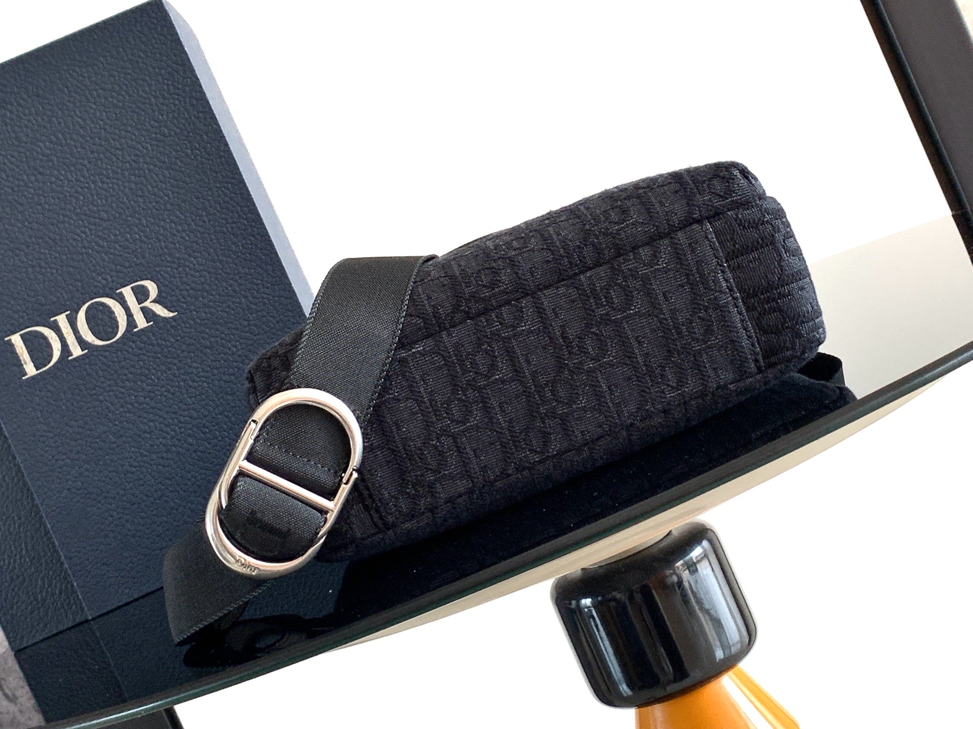 Dior 2026 Rider Zip-Up Messenger Bag 23cm Fabric And Grained Leather