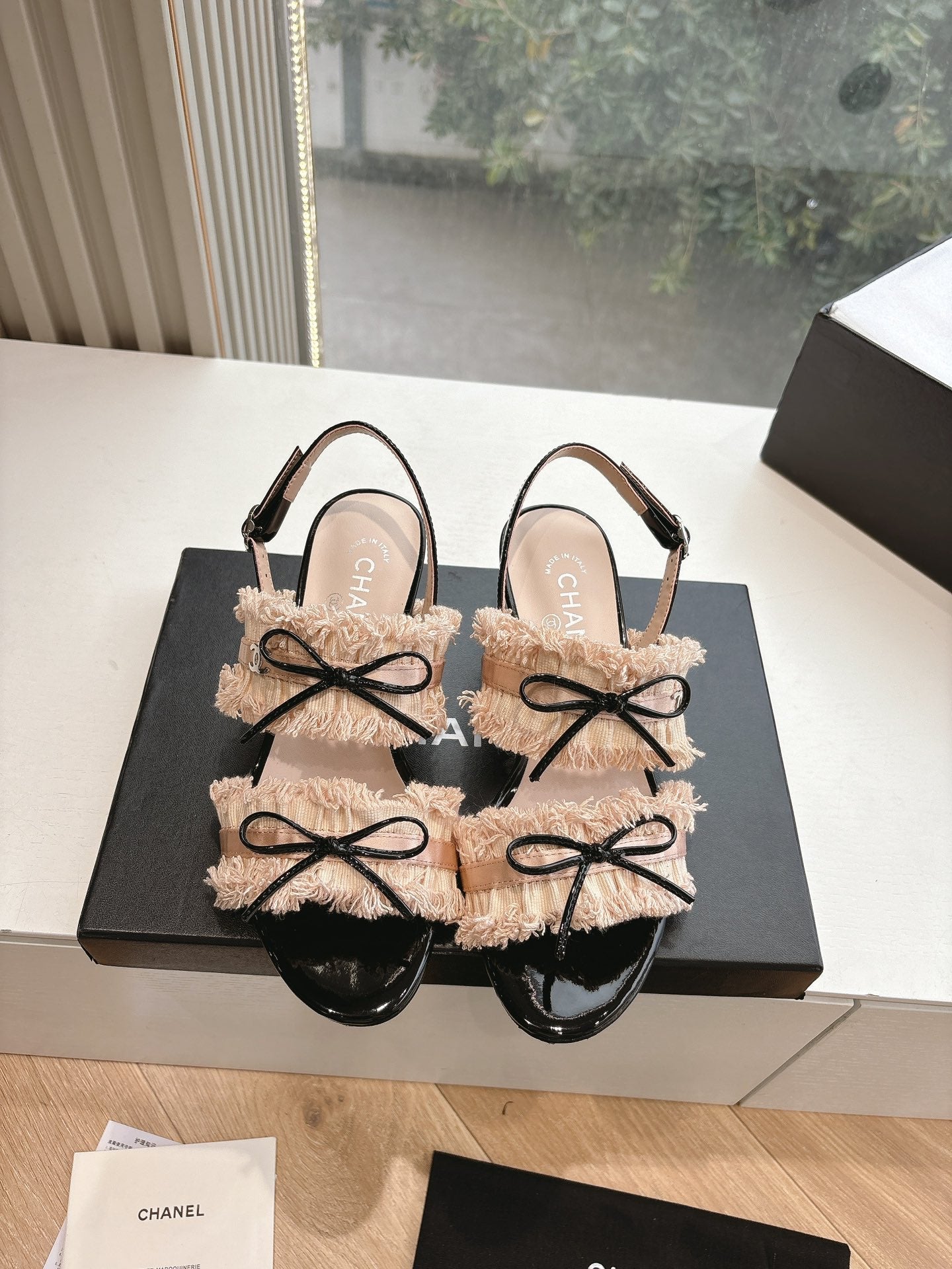 CC Sandals with bow tie Nude 4,5cm Lambskin  202872