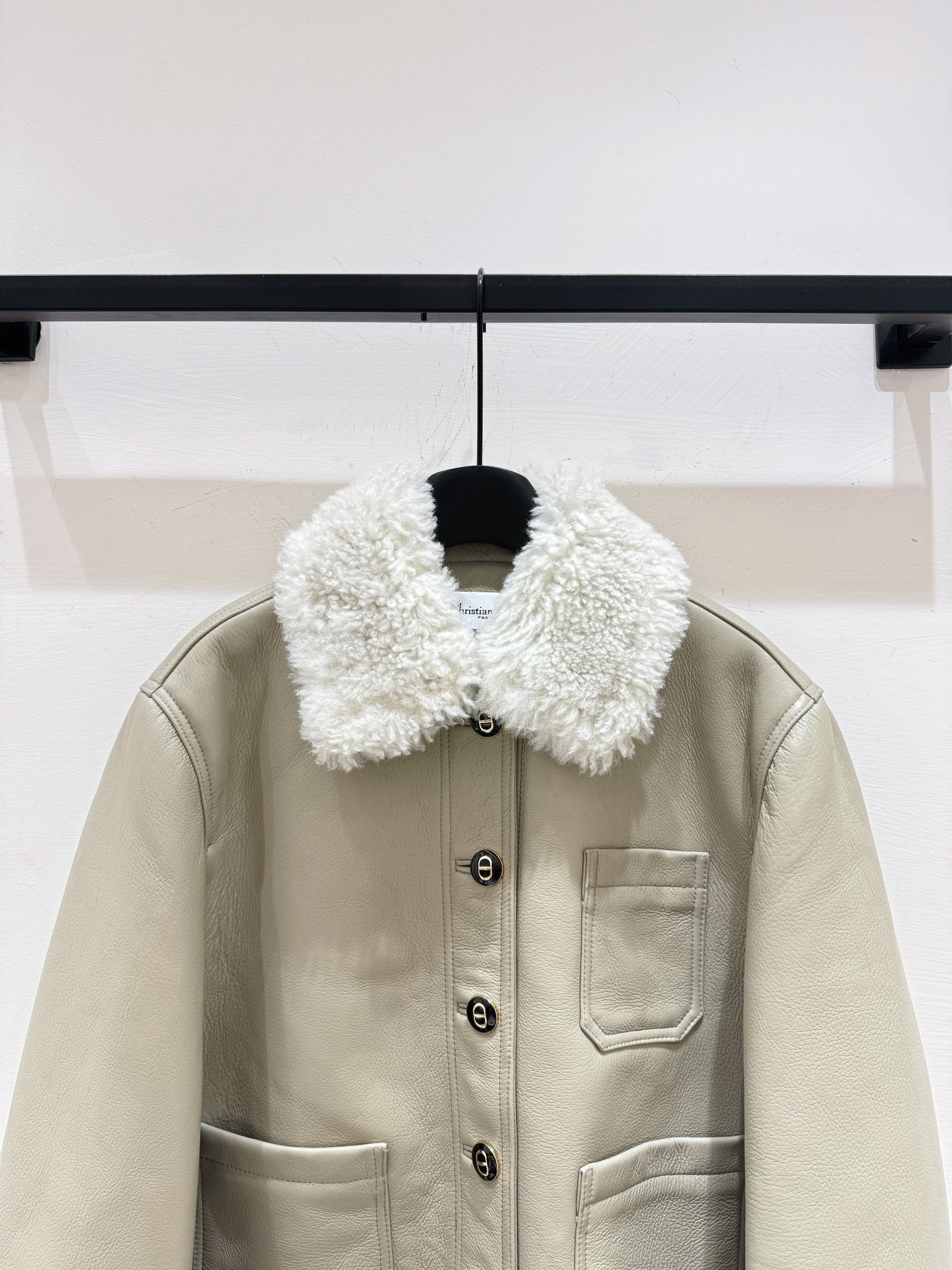 CD 25 Fur Leather Coat Black And Brown Earth