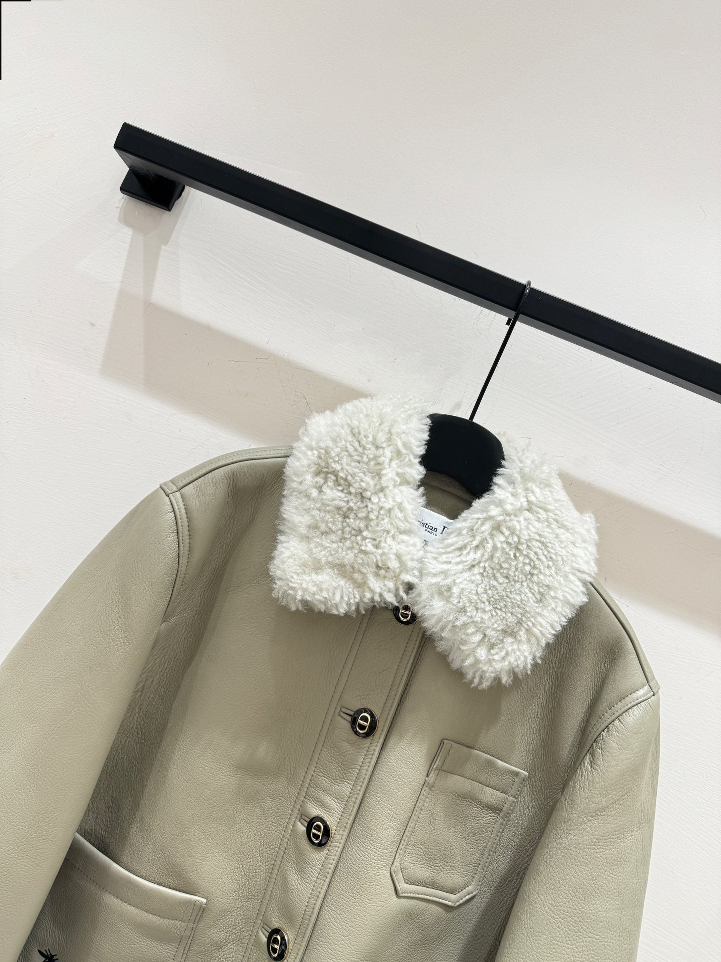 CD 25 Fur Leather Coat Black And Brown Earth
