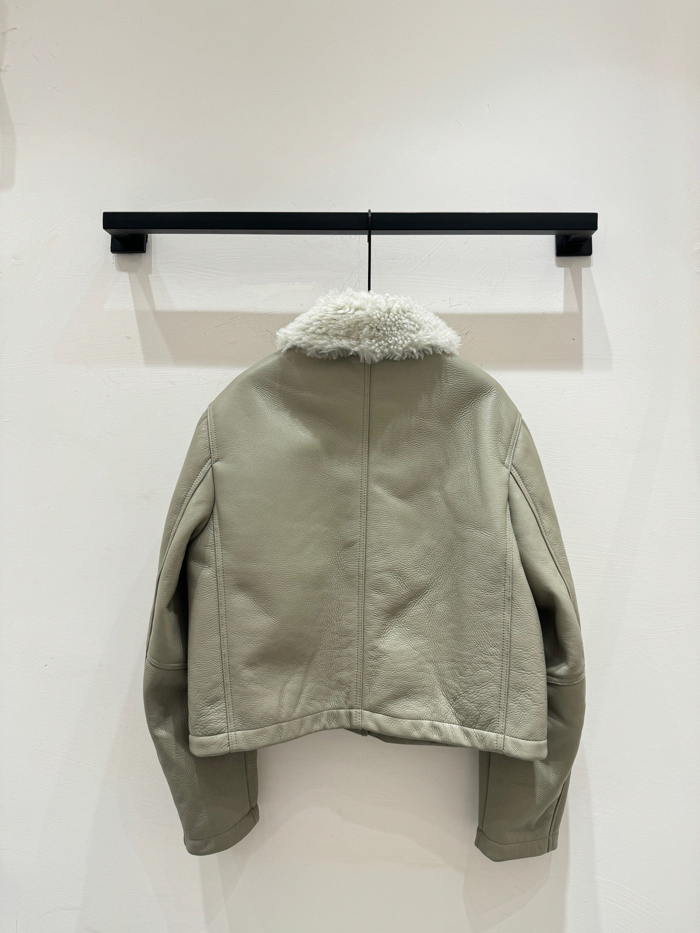 CD 25 Fur Leather Coat Black And Brown Earth