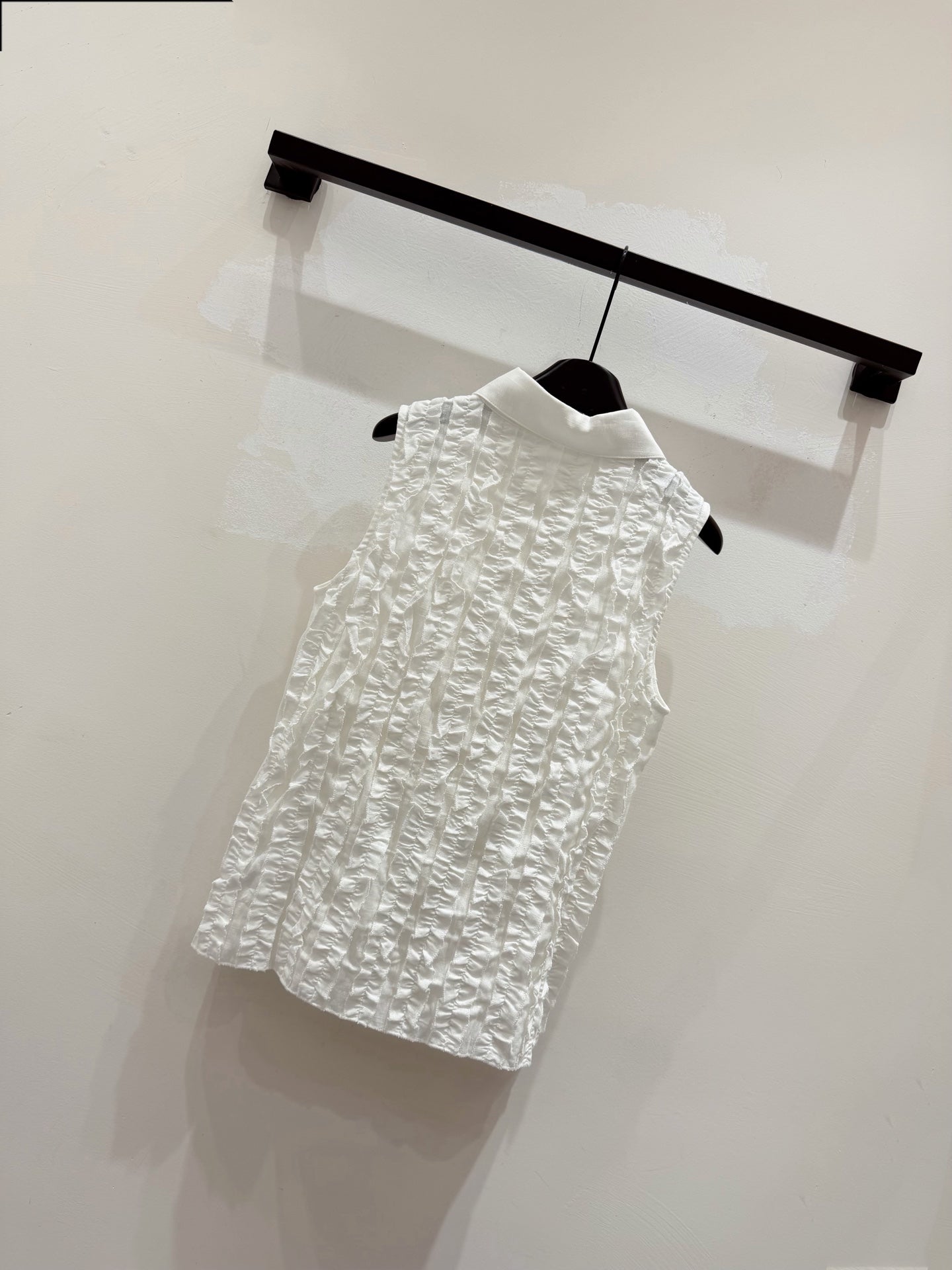 Miumiu 2026 Ruffled Vest White Cotton