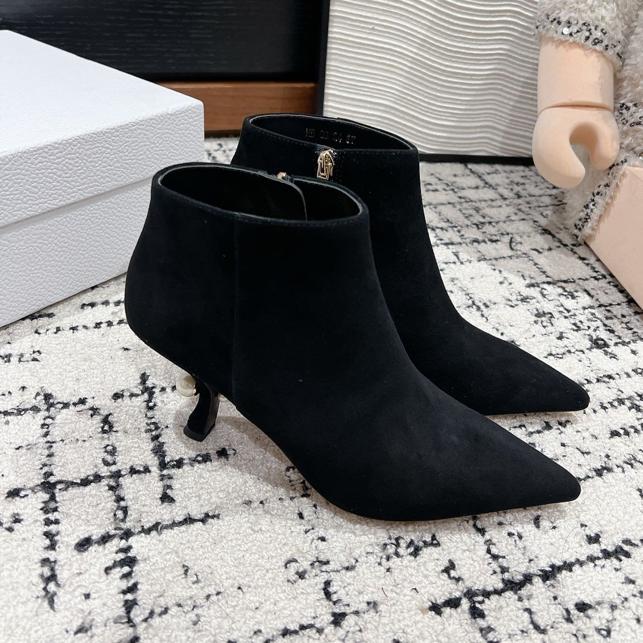 CD Tribales Heeled Ankle Boot 80mm In Black Suede  997059