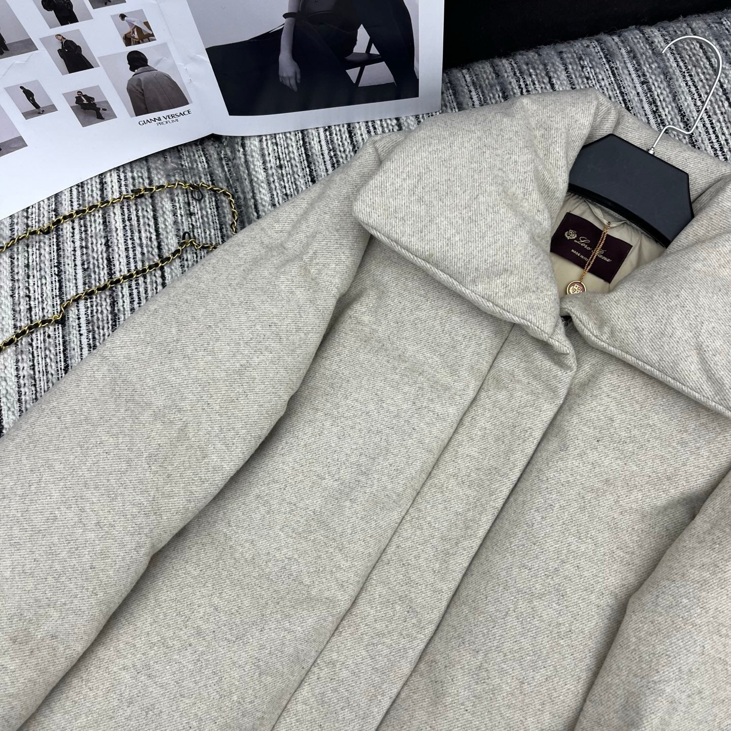 LP 25 Mid-Length Jacket Ivory Wool Fabric Down 308184