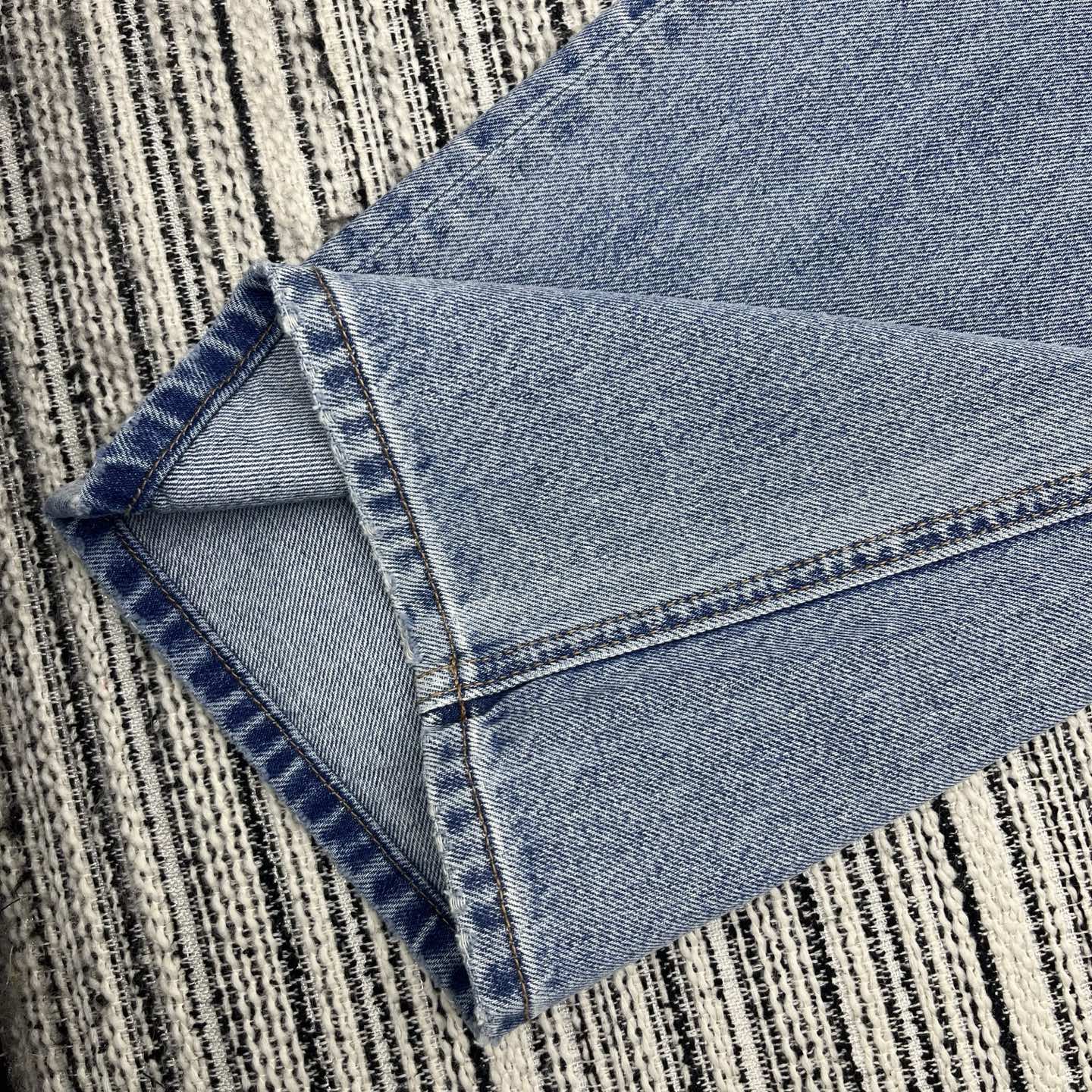 Prada 2026 Wide-Leg Pants Jean Light Blue Cotton 650356