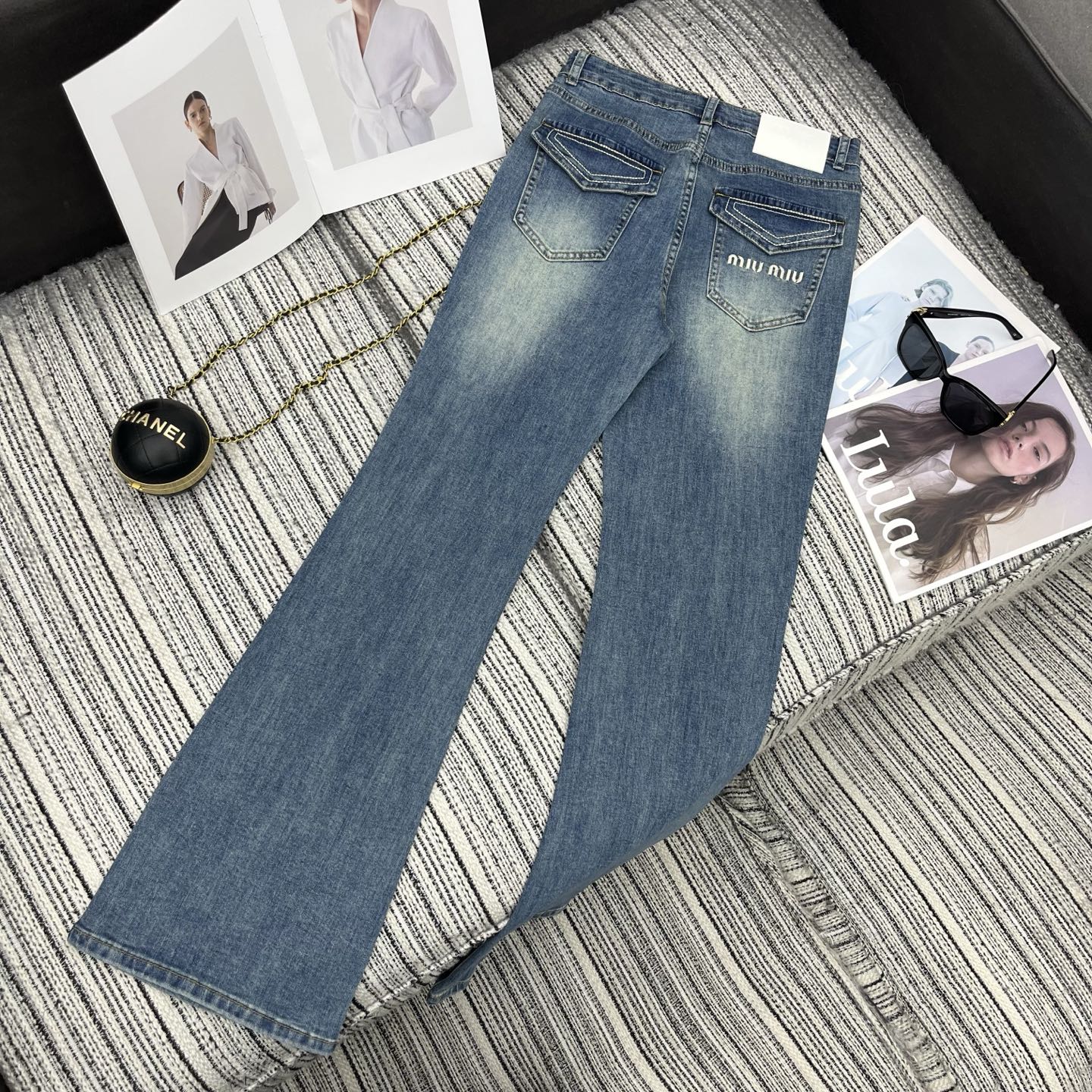 Miumiu 2026 Flared Jeans Blue Cotton 178941