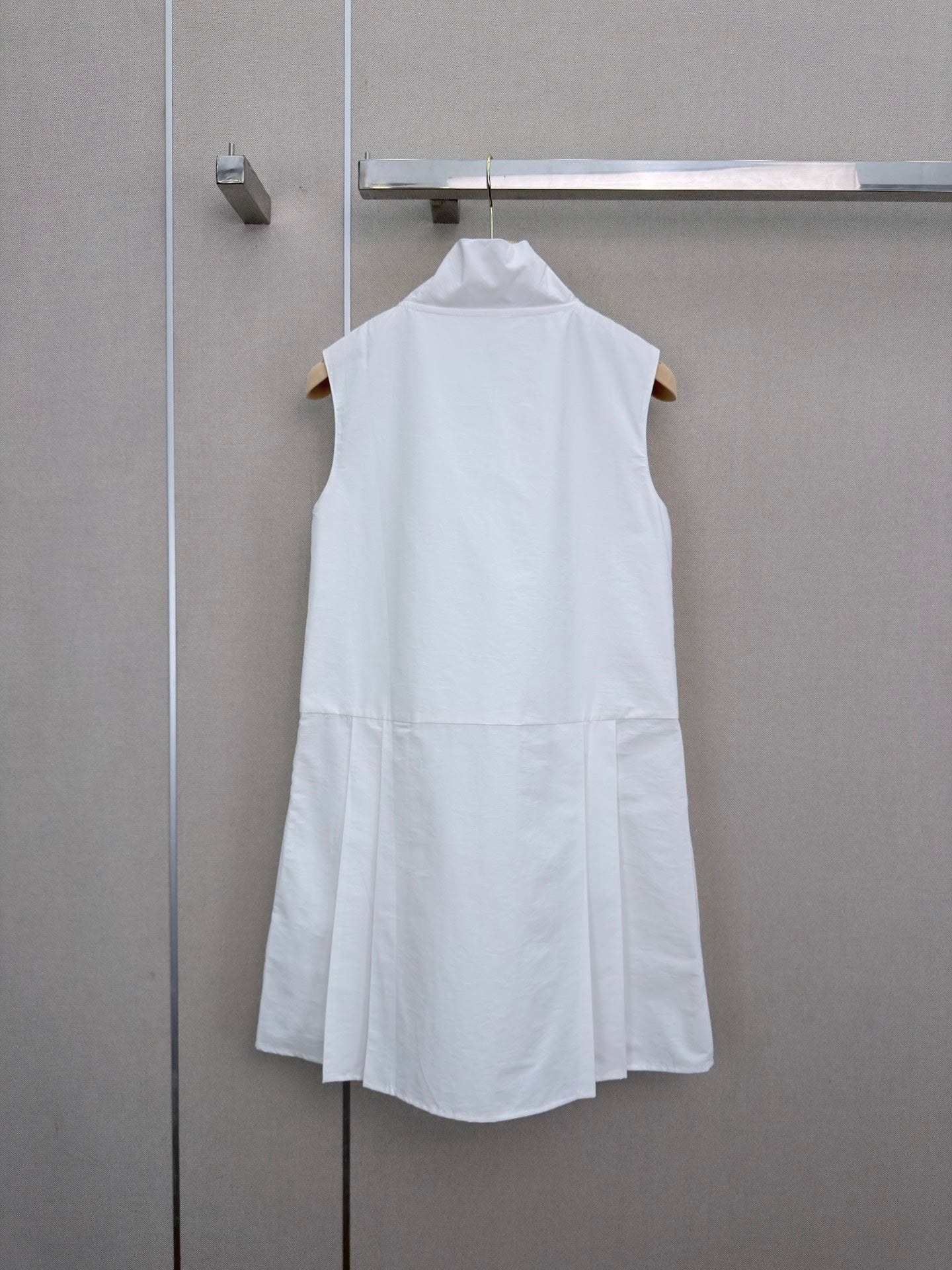 Miumiu 2026 Sleeveless Shirt Dress White Cotton 335323