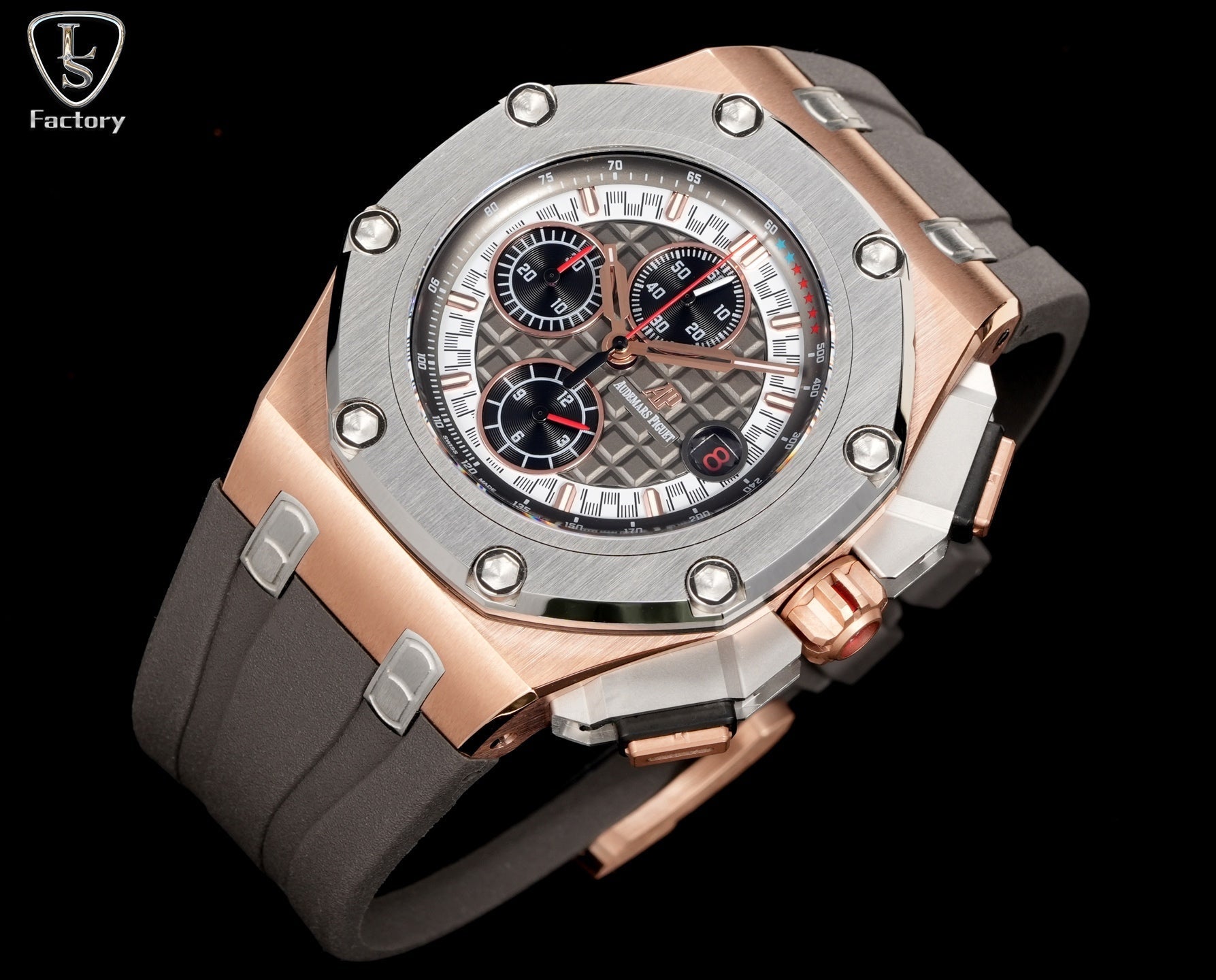 Audemars Piguet Royal Offshore Chronograph 44mm Rose Gold Case Brown Grey Dial