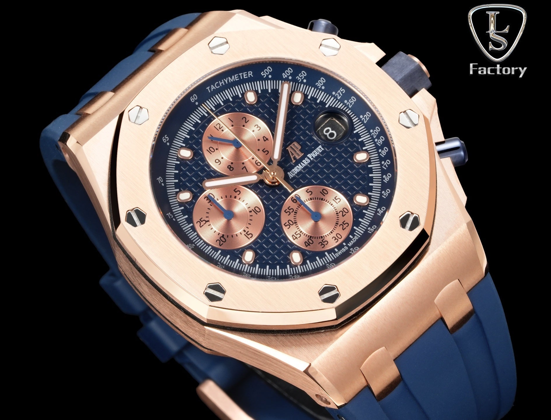 Audemars Piguet Royal Oak Offshore Chronograph 42mm Rose Gold Blue Dial