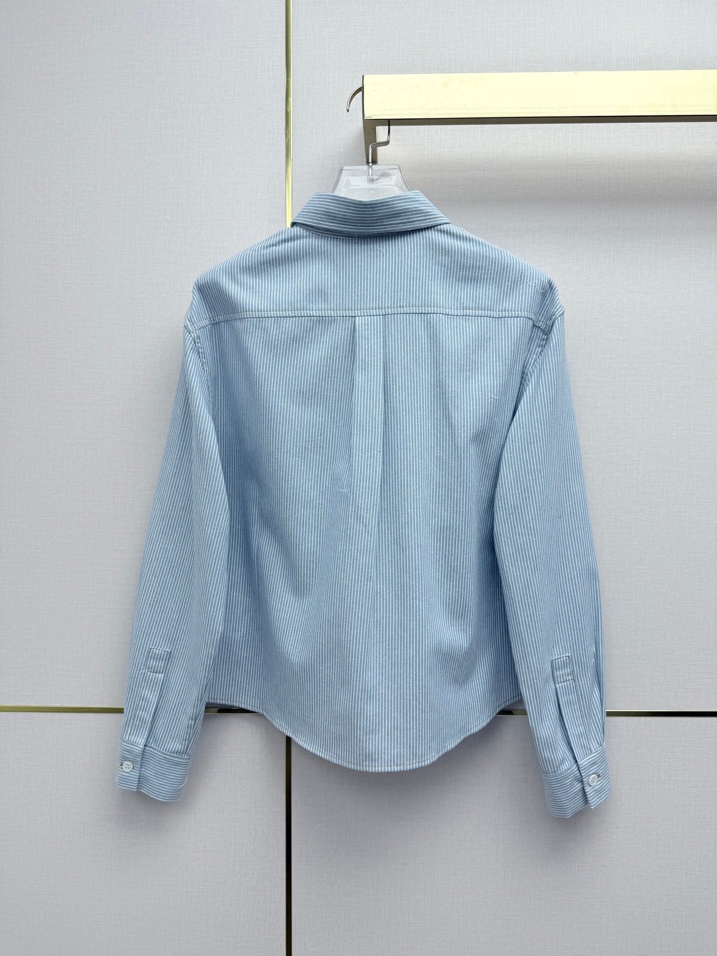 Miumiu 2026 Short-Sleeve Long-Sleeve Shirt Blue Cotton 351550