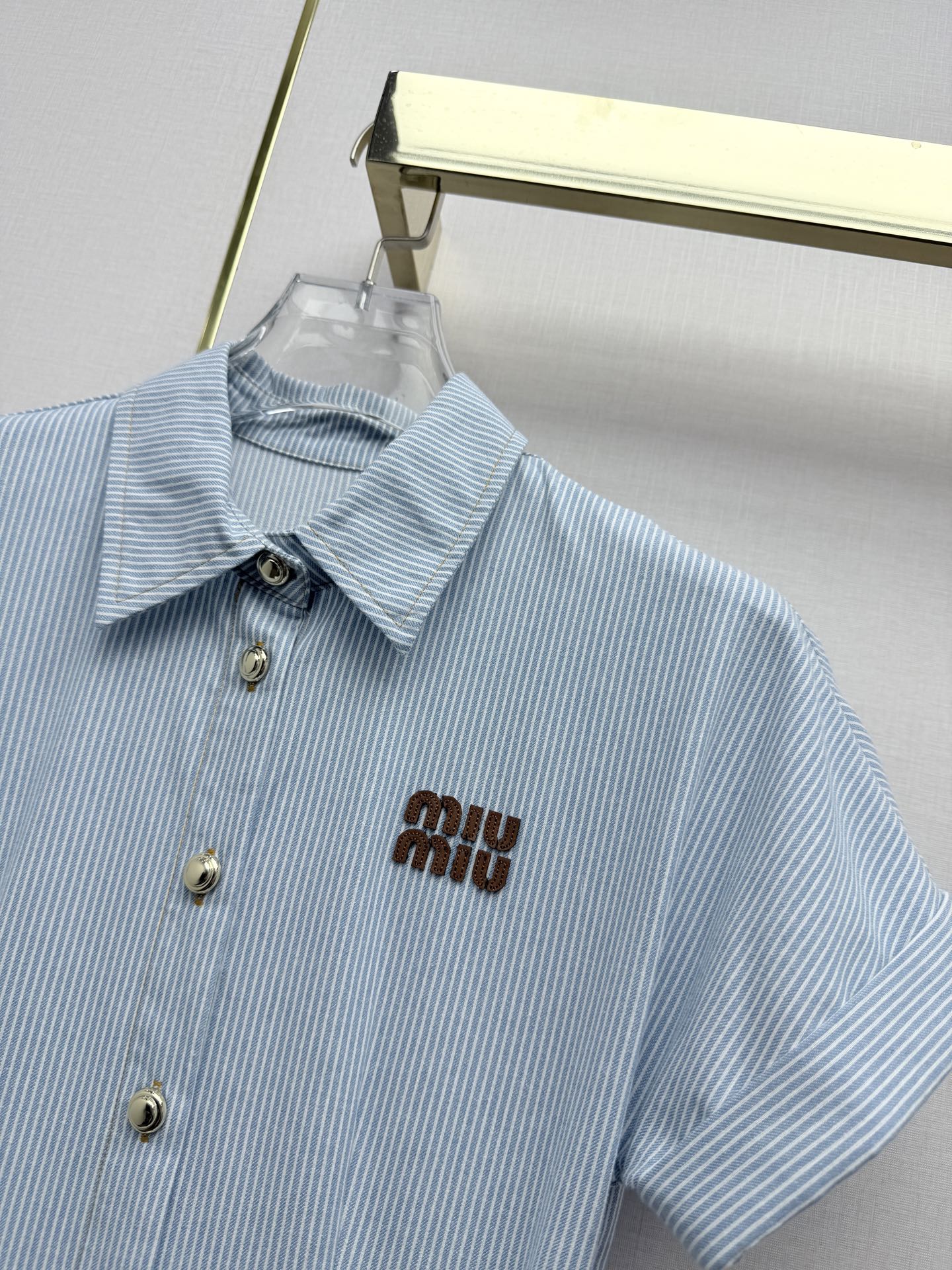 Miumiu 2026 Shirt Dress Blue Cotton 351552