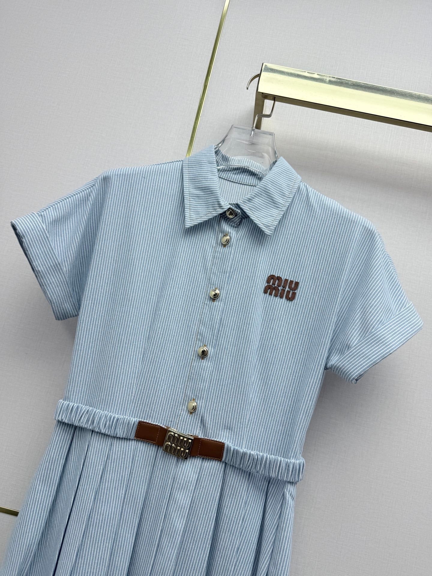 Miumiu 2026 Shirt Dress Blue Cotton 351552