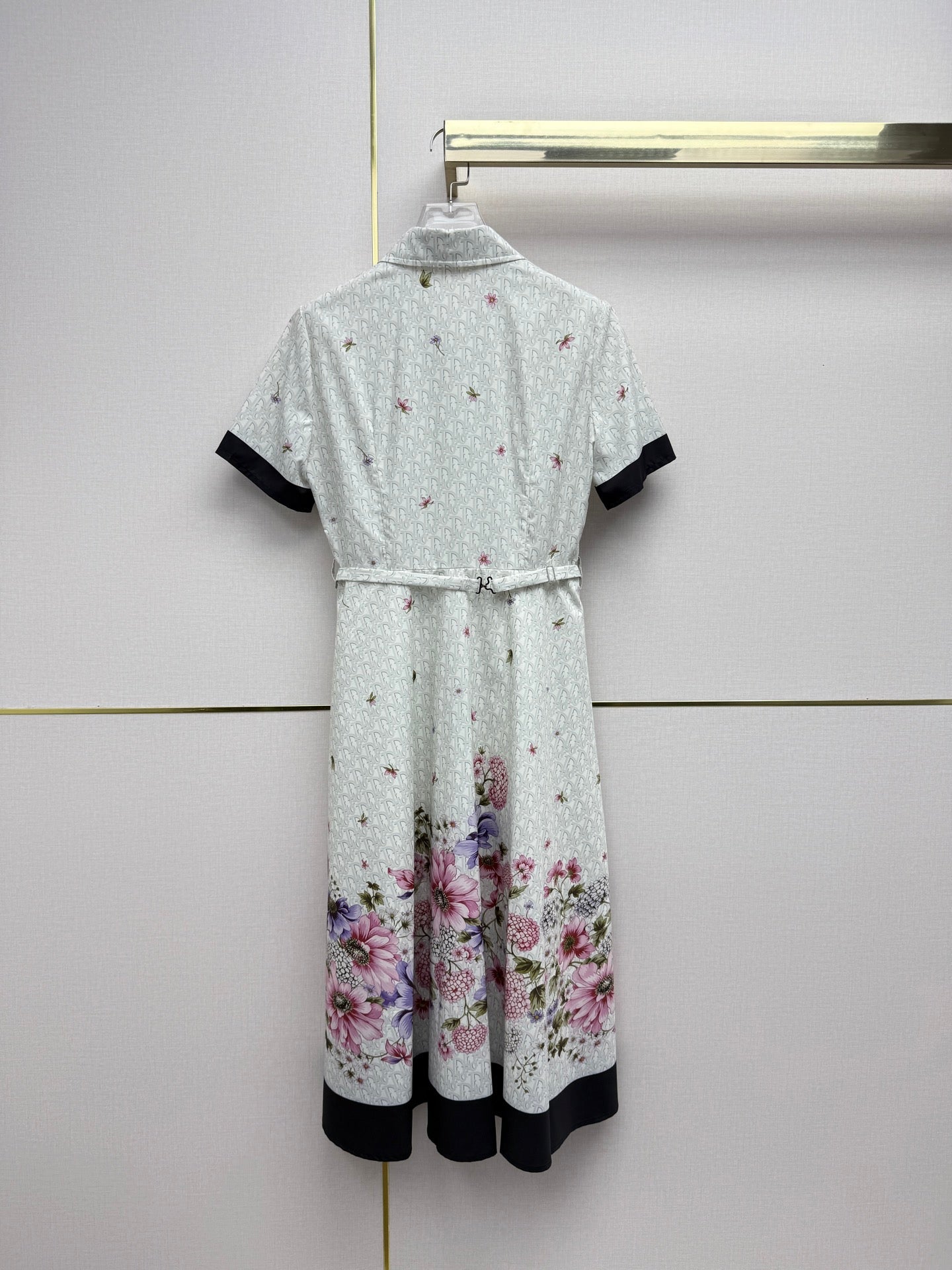 Dior 2026 Pattern Print Dress Grey Polyester 400222