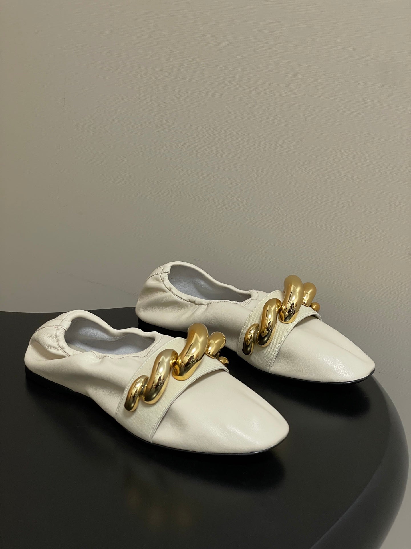 Alaia 2026 Ballet Flats Gold Jewel Lambskin 777389