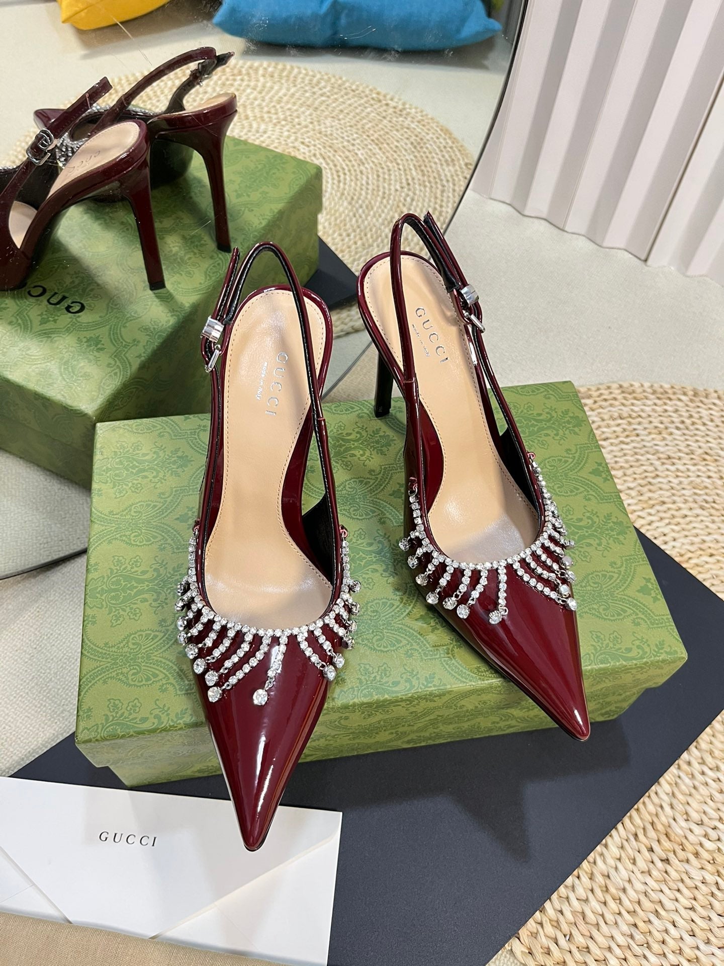 GC Embellished Slingback Red Patent Leather 294624