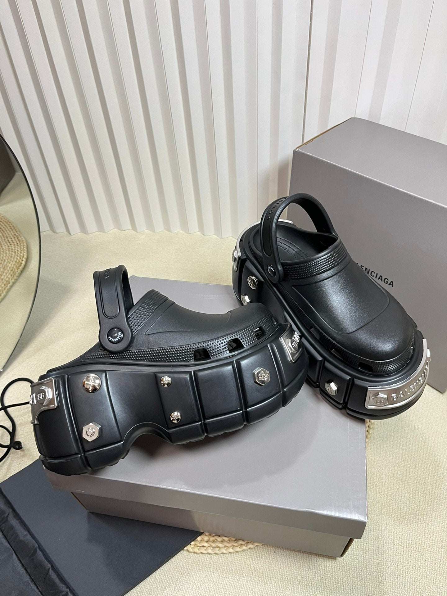 Balenciaga x Crocs Hardcrocs Black Leather 672650
