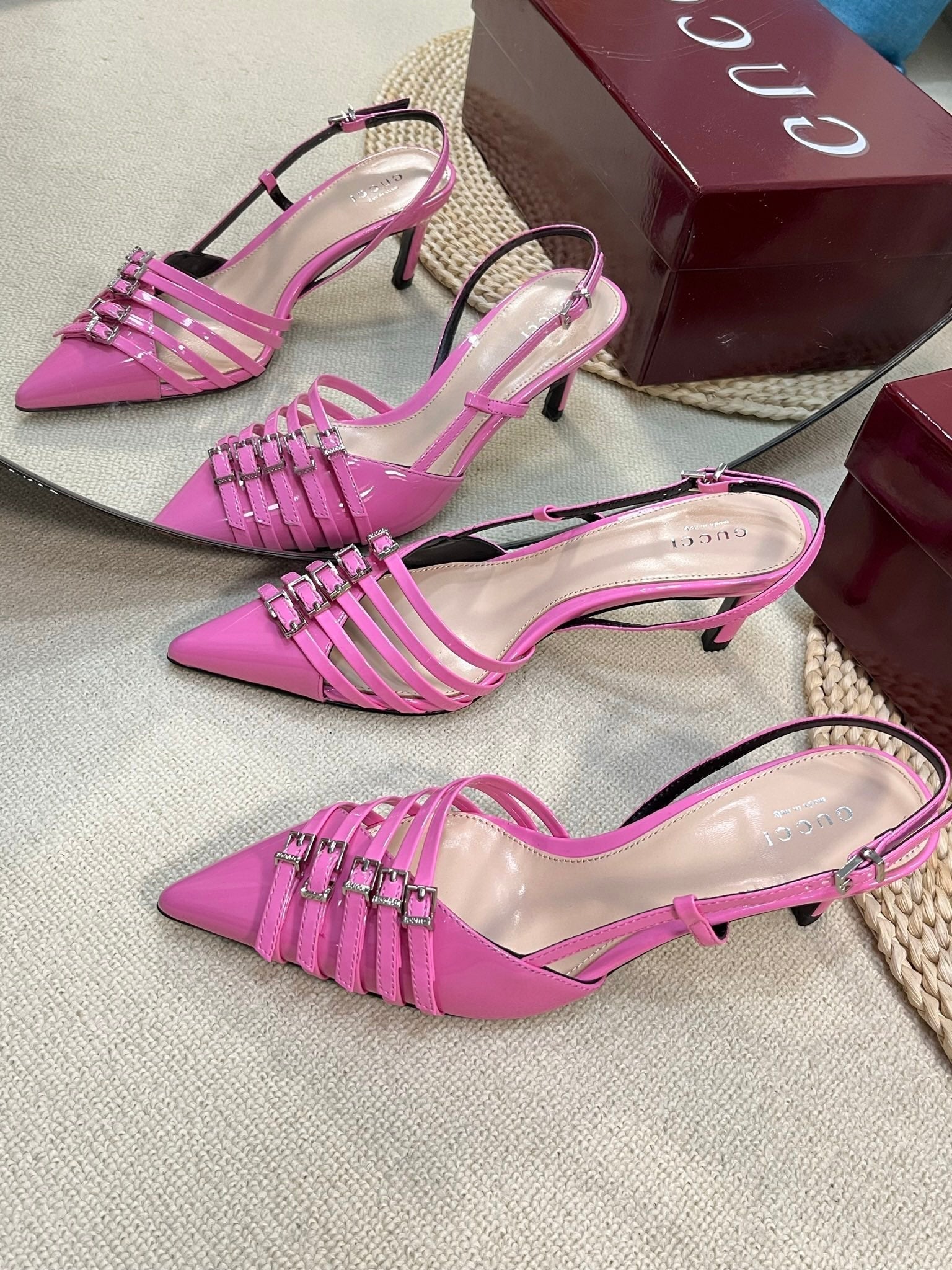 GC Regent Buckles Slingback Pink Patent Leather 294603