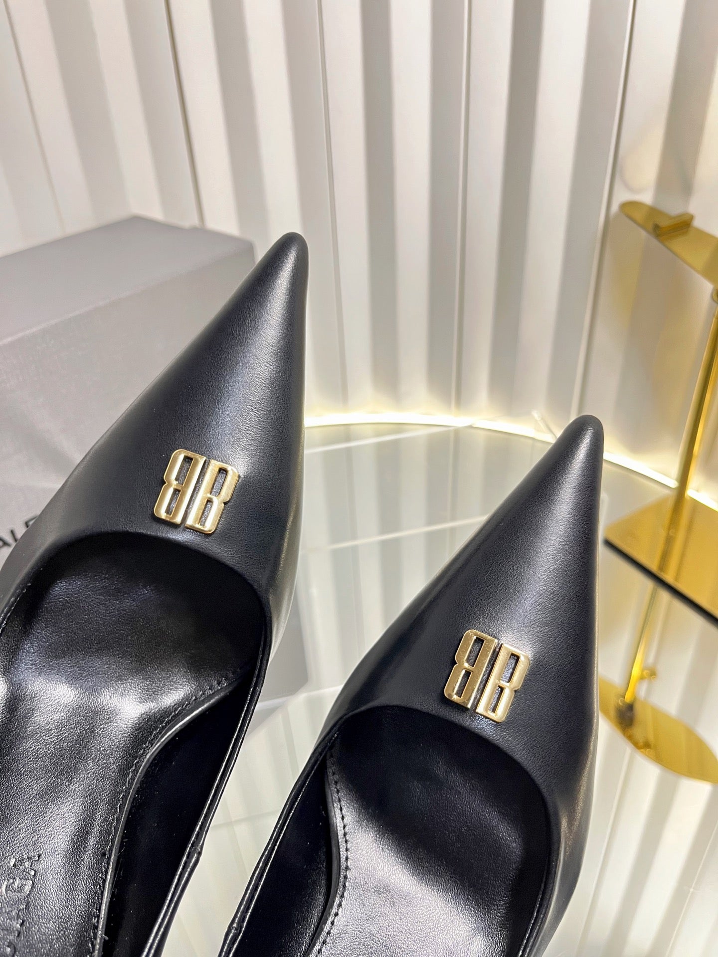 Balenciaga 2026 Avenue BB Editor 85mm Pump Black Calfskin 616567