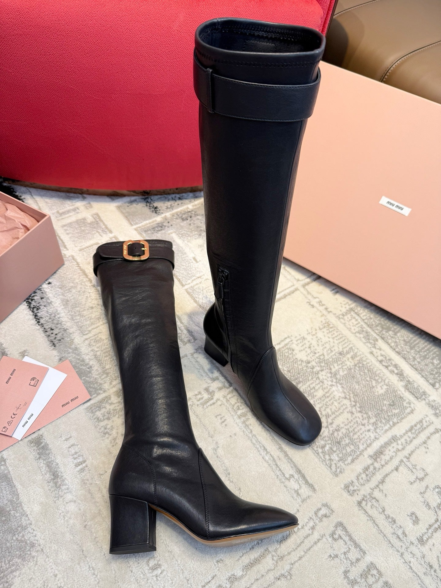 Miu Miu 2026 Boot With Buckle Black Nappa Leather 621340