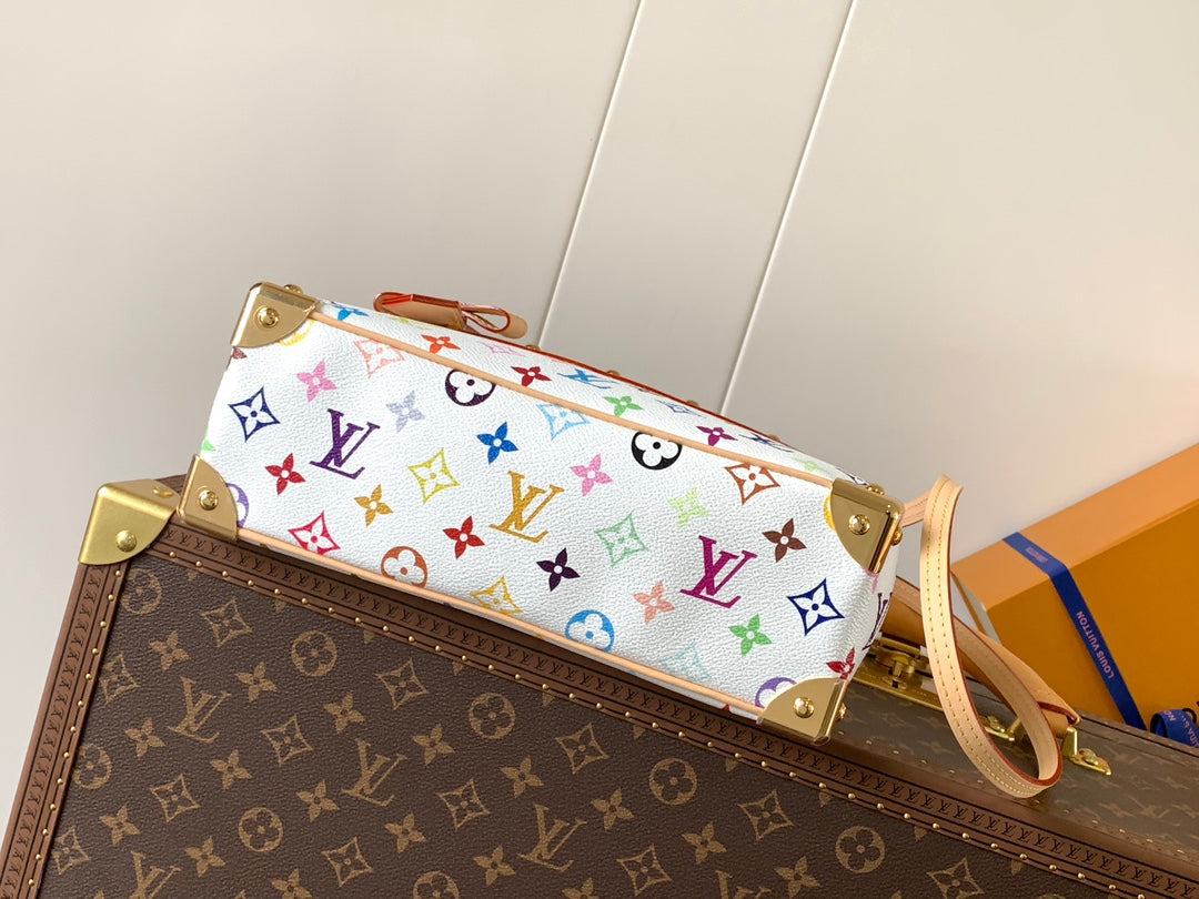 LV 2026 Handbag East West 27cm White mix Multicolor Canvas Cowhide 241104