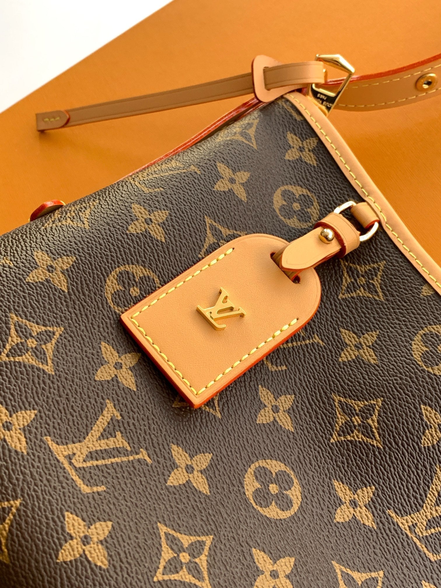 LV 2026 CarryAll East West Handbag Brown Beige Canvas Cowhide 277782