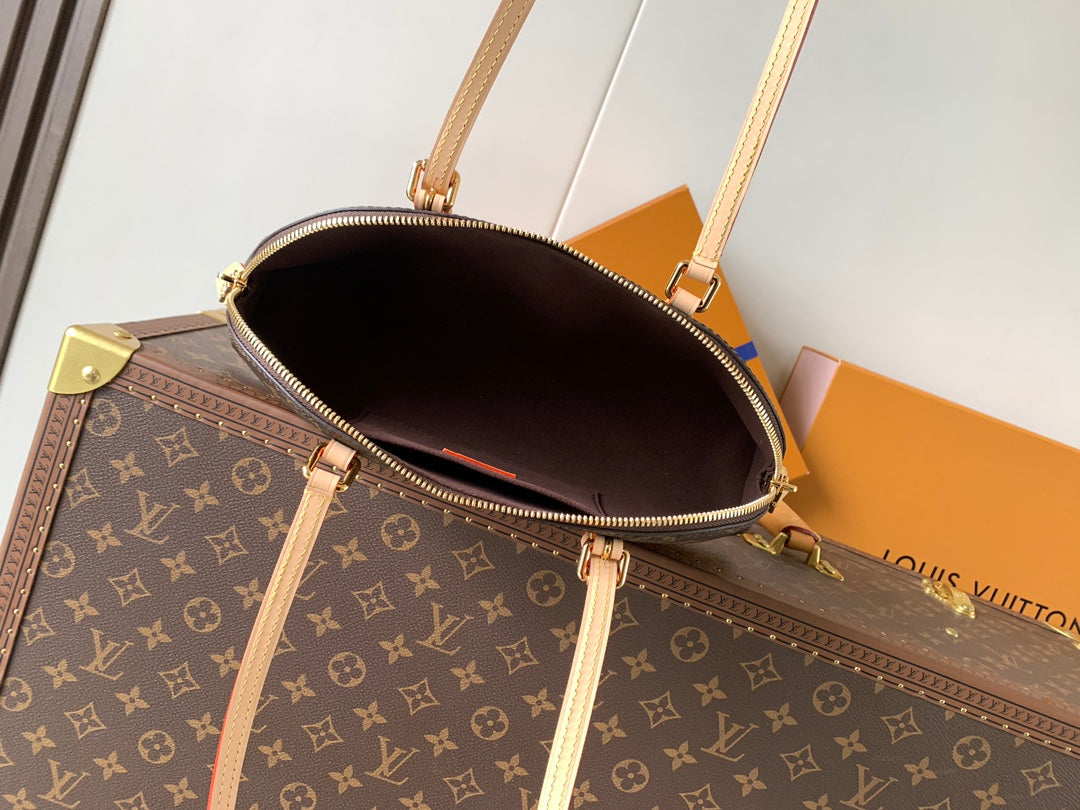 Louis Vuitton 2026 Squire East West 29cm Brown Beige Monogram Canvas Leather