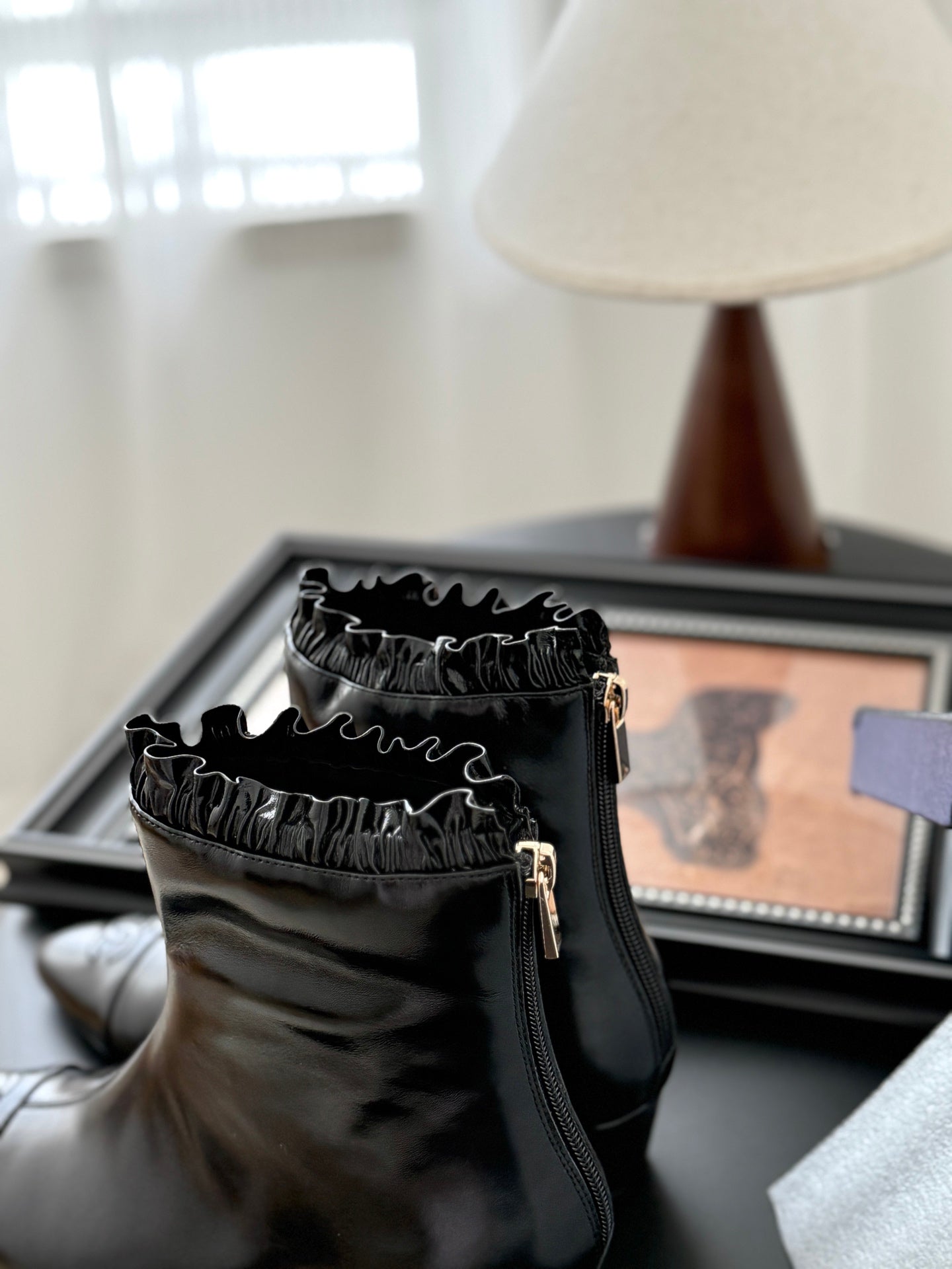 CC 25 Mary Jane boots black patent sheepskin 458772