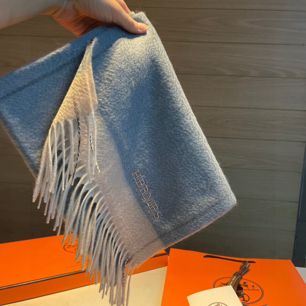 Scarf 180 CM In Light Blue Mix Beige Cashmere 353262