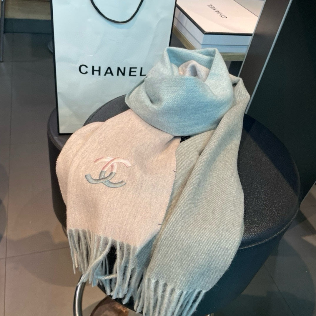 CC Scarf 180 CM In Light Pink Mix Light Grey Blue Cashmere 387916