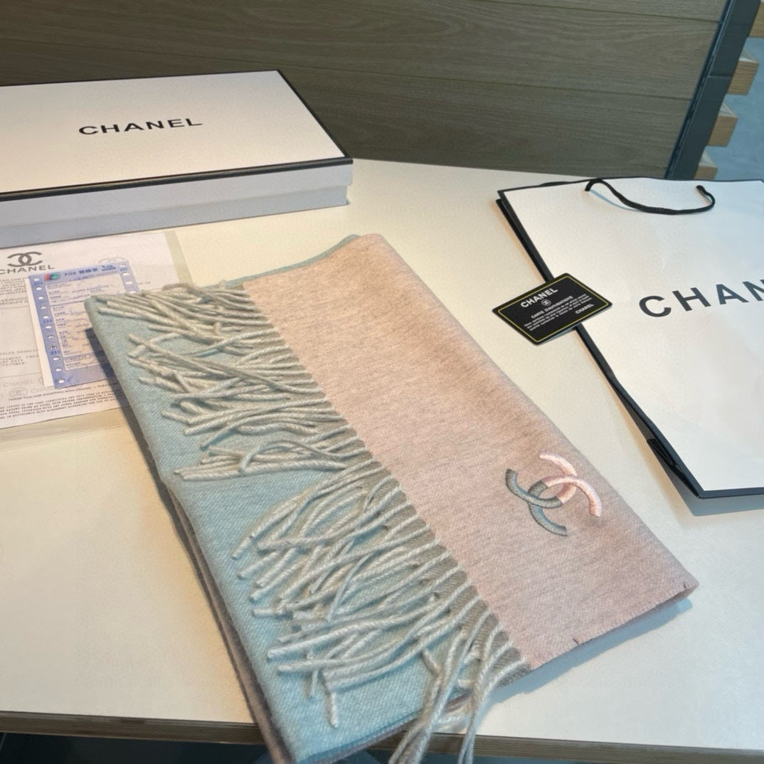 CC Scarf 180 CM In Light Pink Mix Light Grey Blue Cashmere 387916