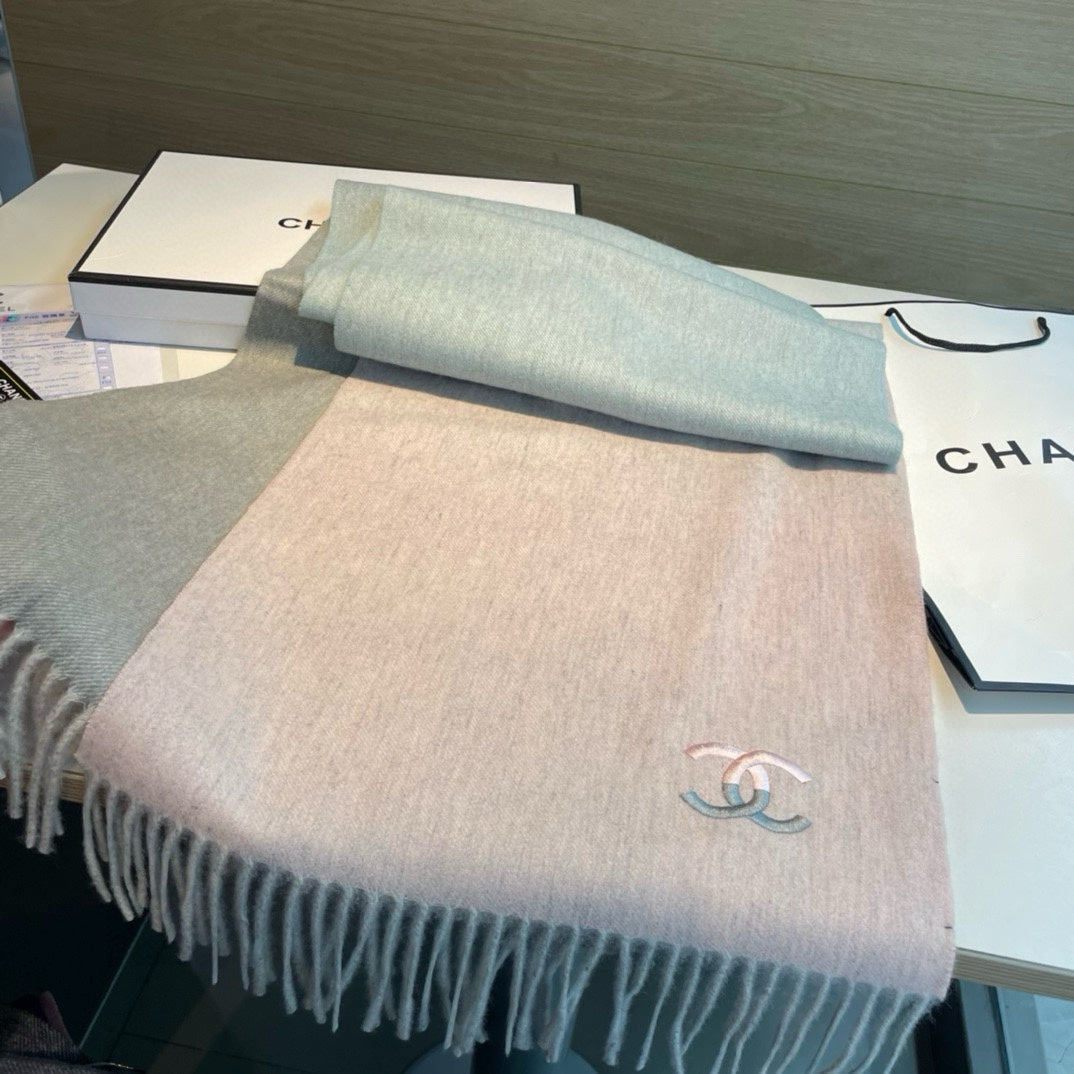 CC Scarf 180 CM In Light Pink Mix Light Grey Blue Cashmere 387916