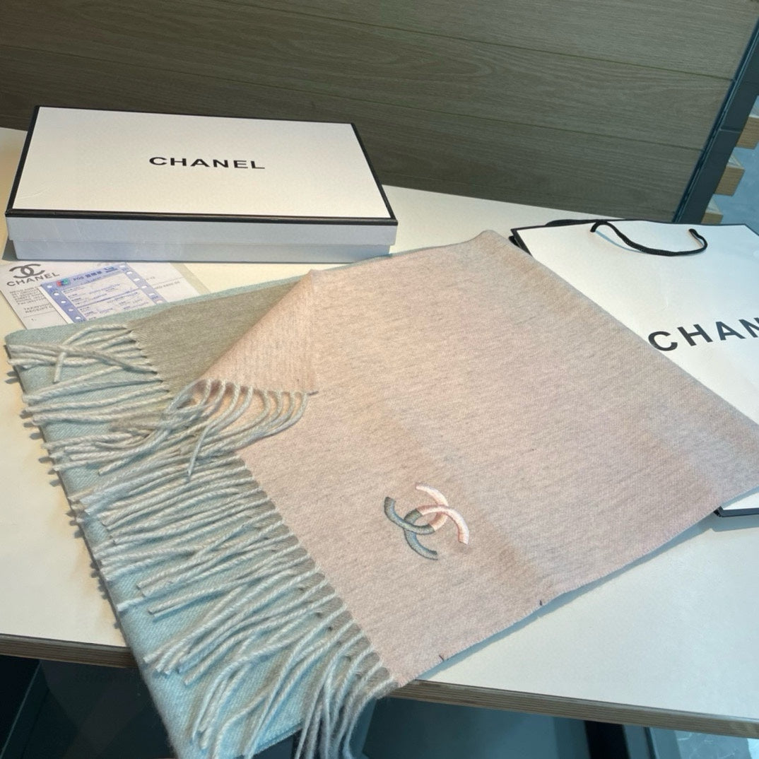 CC Scarf 180 CM In Light Pink Mix Light Grey Blue Cashmere 387916