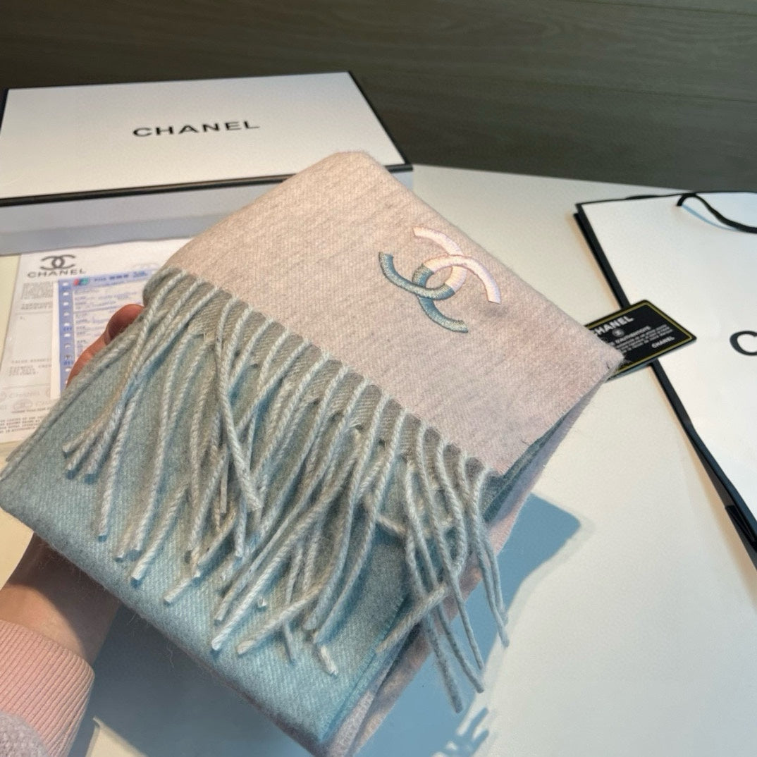 CC Scarf 180 CM In Light Pink Mix Light Grey Blue Cashmere 387916