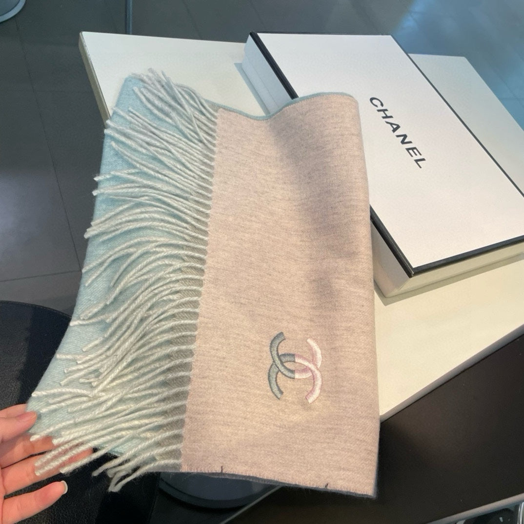 CC Scarf 180 CM In Light Pink Mix Light Grey Blue Cashmere 387916