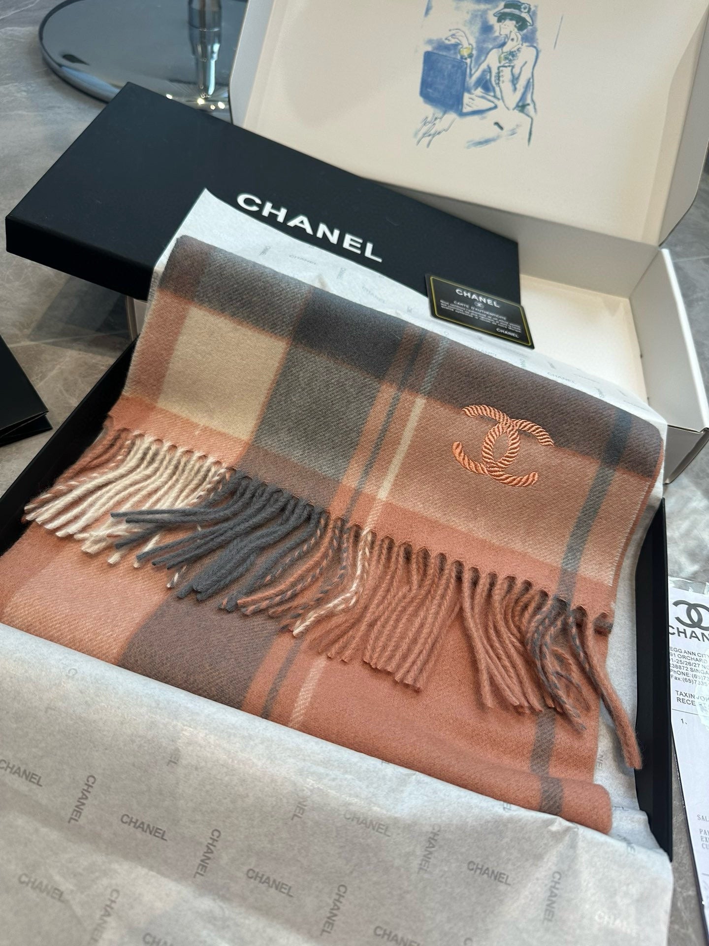 CC Scarf 180 CM In Colorful Cashmere 394481