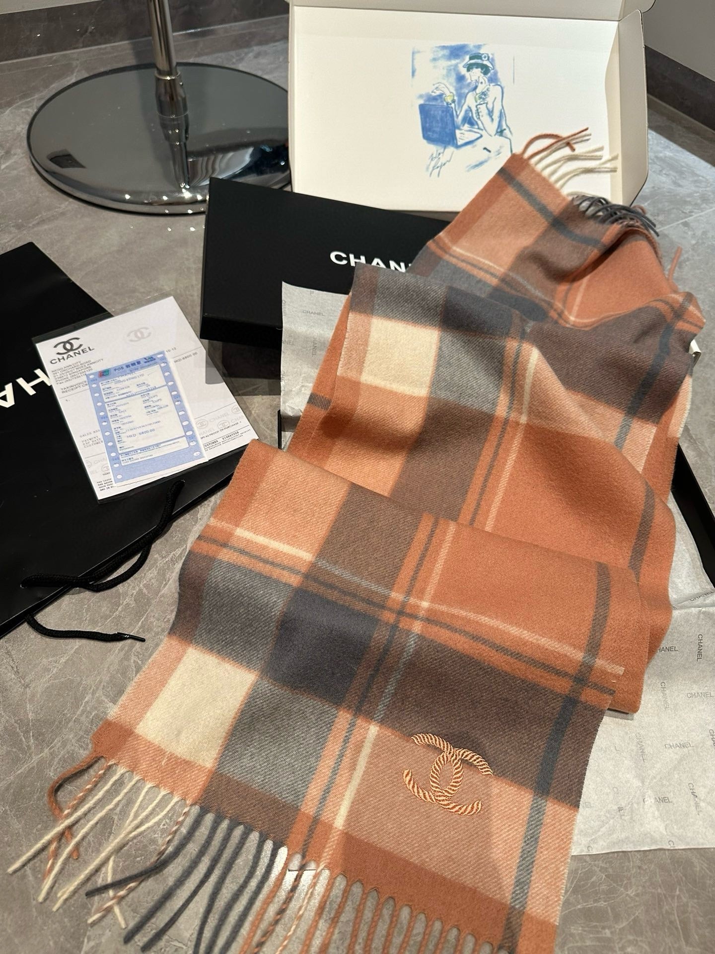 CC Scarf 180 CM In Colorful Cashmere 394481
