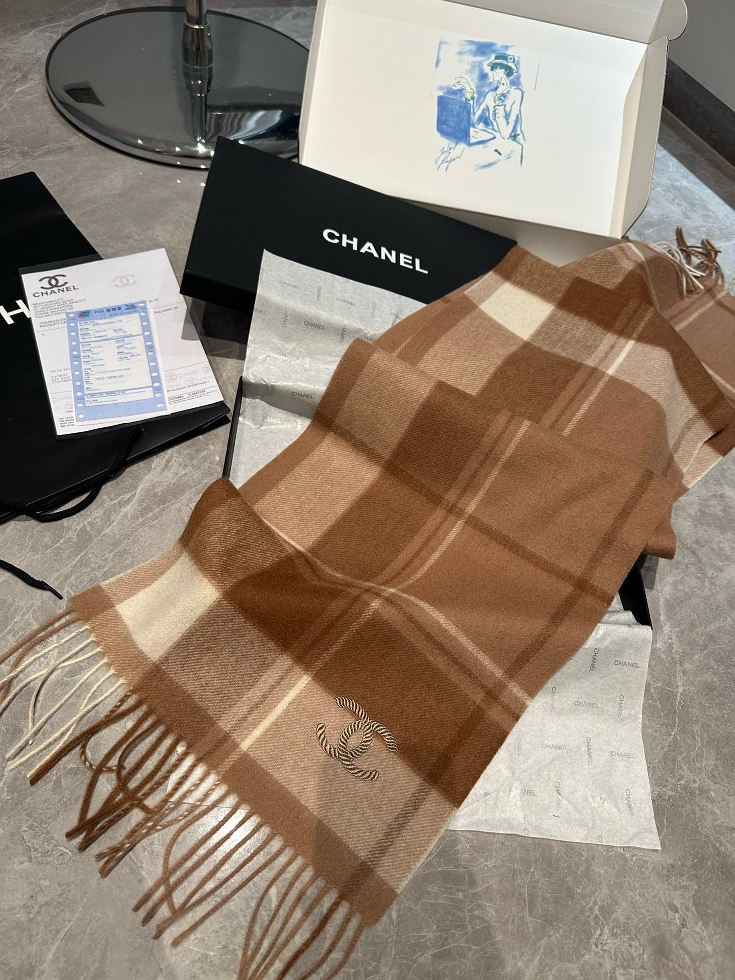 CC Scarf 180 CM In Colorful Cashmere 394482